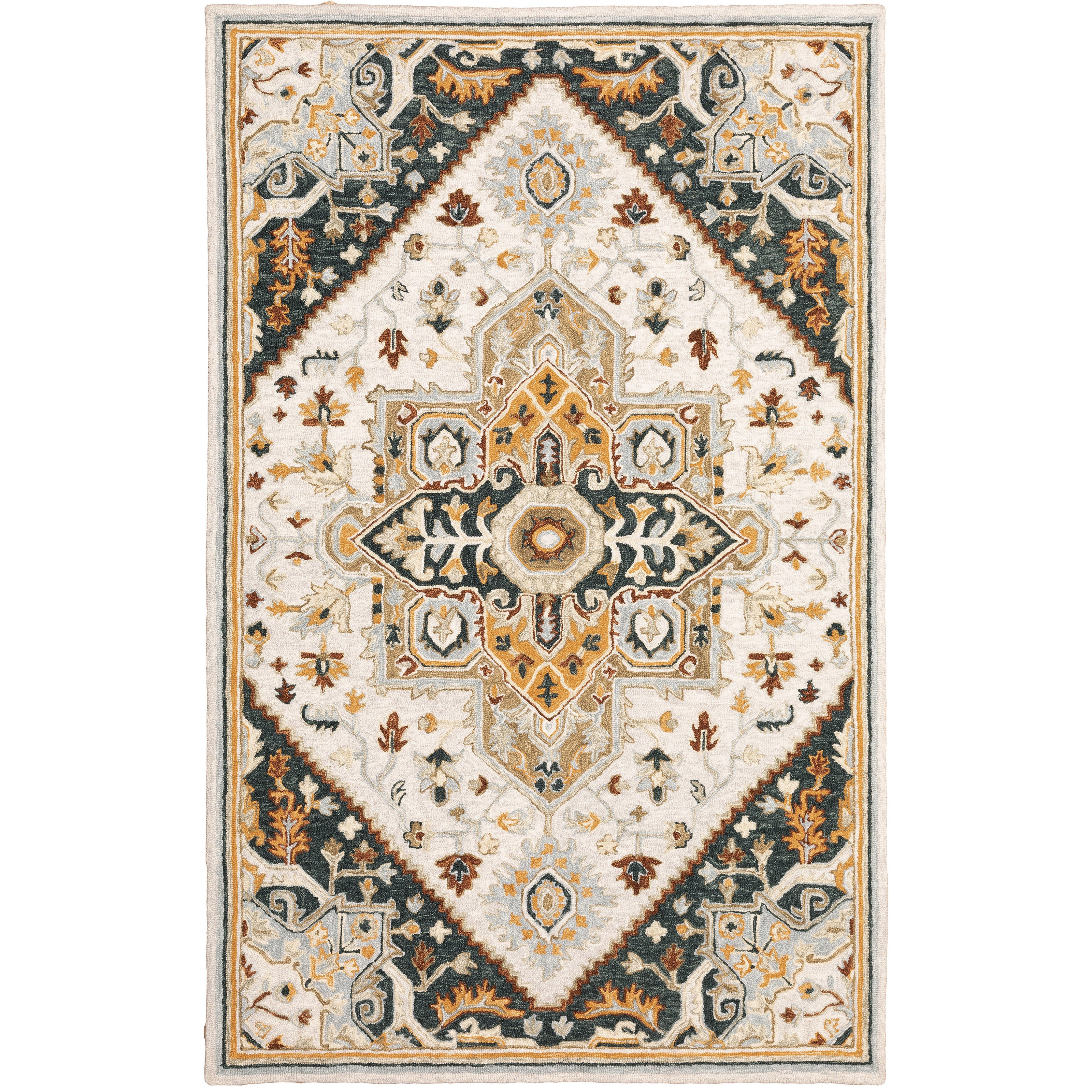 Oriental Weavers Alfresco 28407 Ivory/Charcoal Area Rug