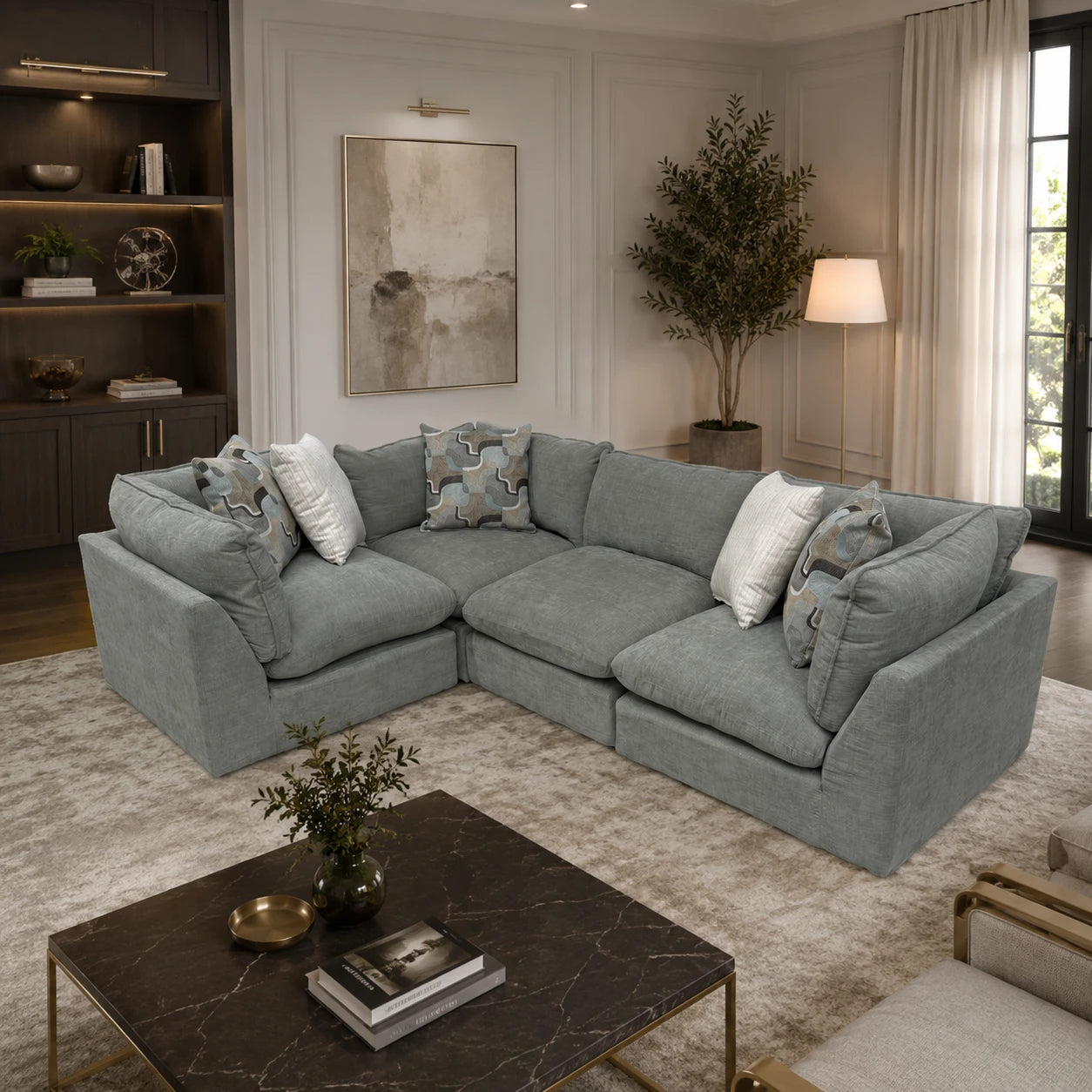 Willow 4-Piece L-Shaped Sectional - Sage