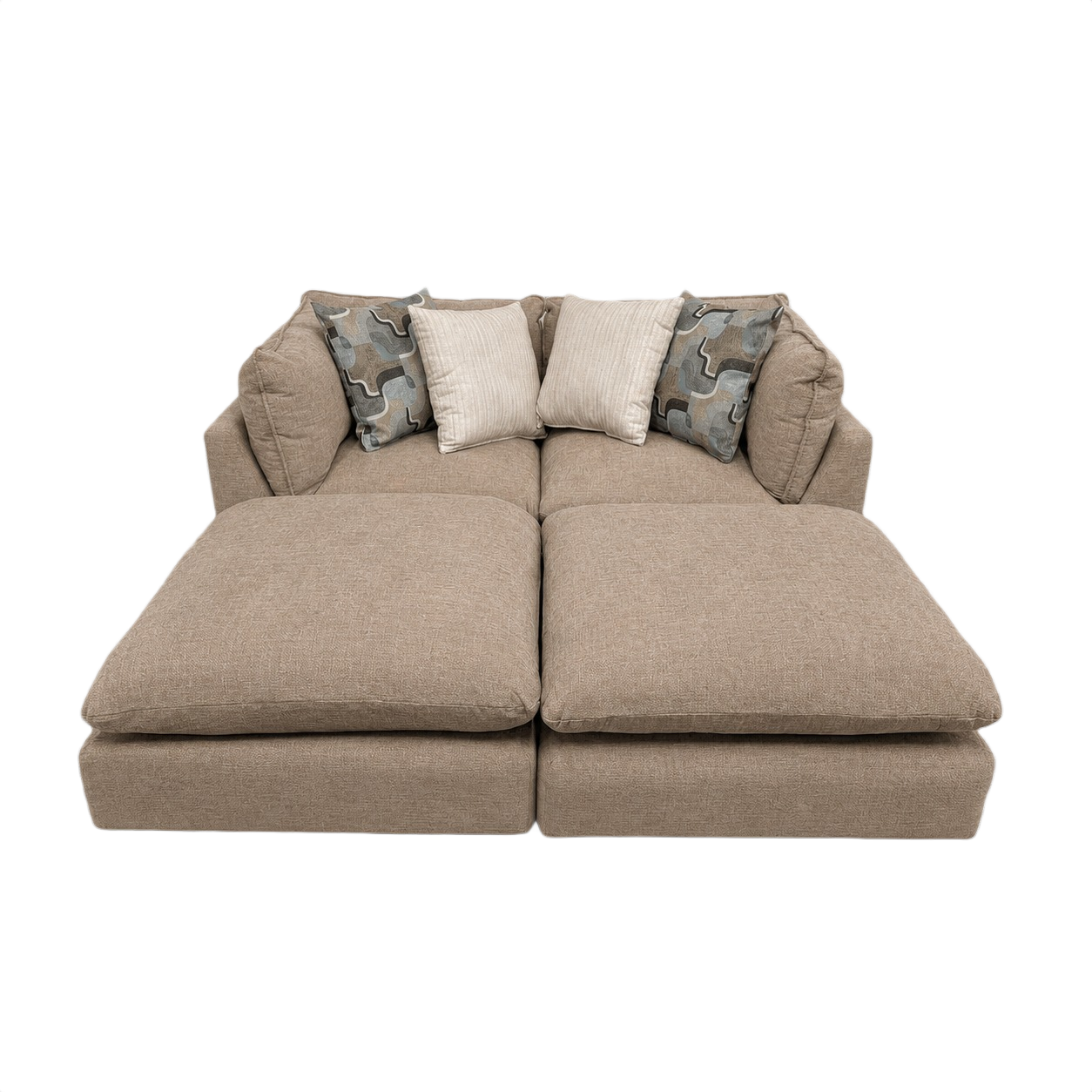 Willow 2-Piece Loveseat with Two Ottomans