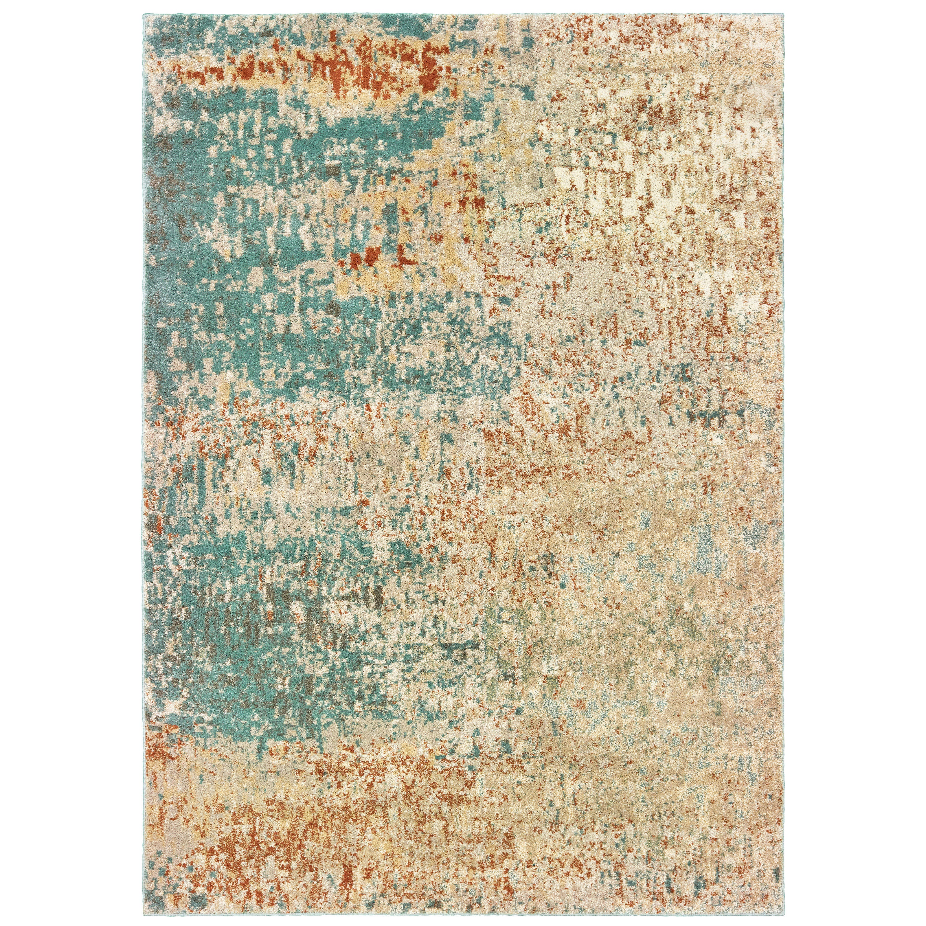 Oriental Weavers Carson 9654B Blue/Orange Area Rug