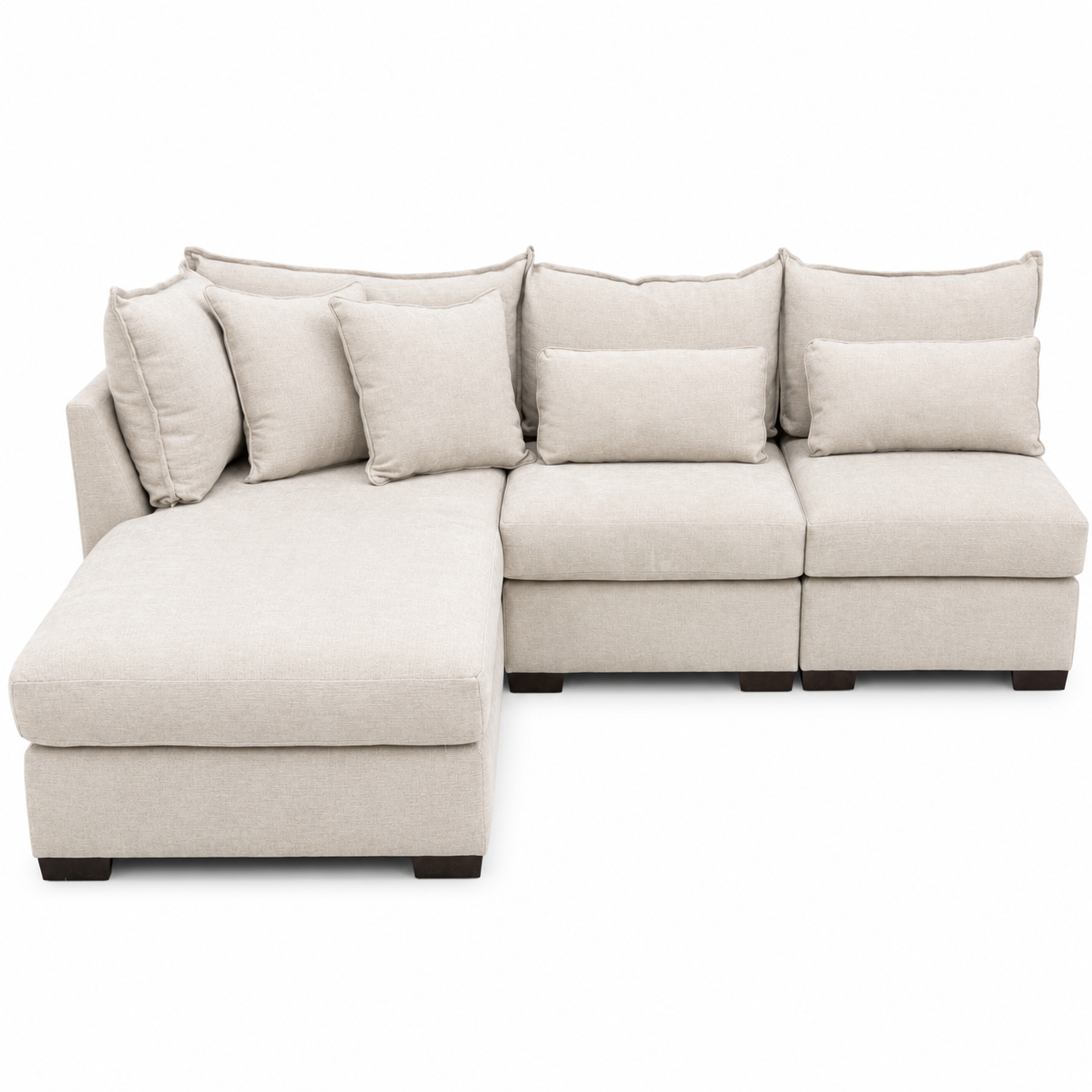 Alina 6 Piece Left Chaise U Shape Sectional in Ivory