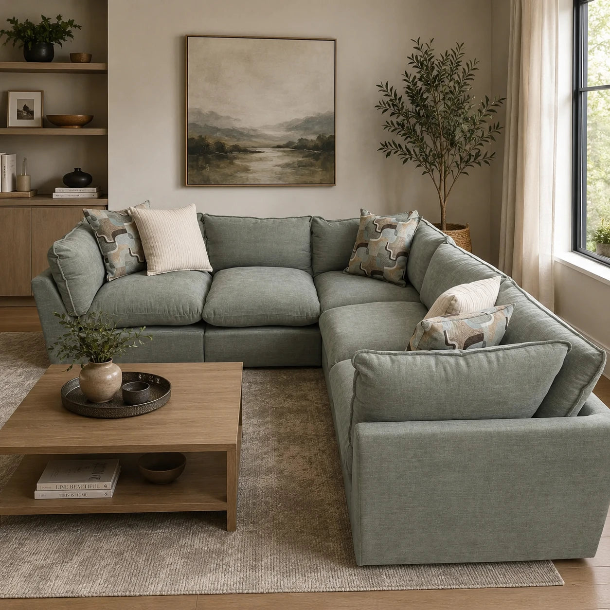 Willow 5-Piece Modular Symmetrical Sectional - Sage