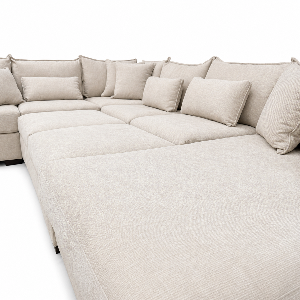 Alina 6 Pc Right Chaise U Shape Sectional with Double Storage Ottoman