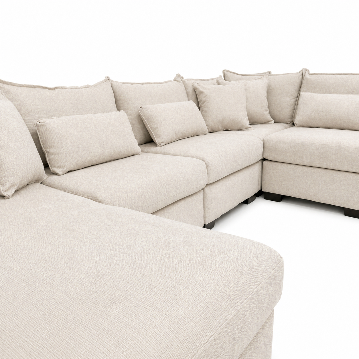 Alina 6 Piece Left Chaise U Shape Sectional in Ivory