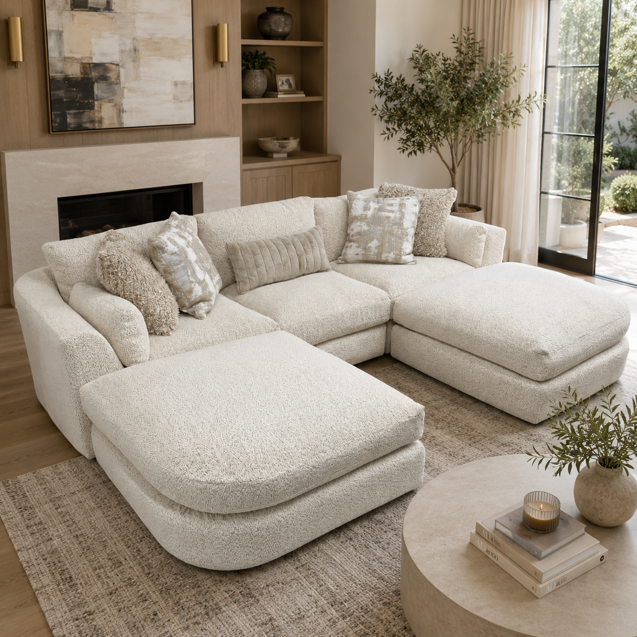 Juniper 3-Piece Sofa with 2 Ottomans