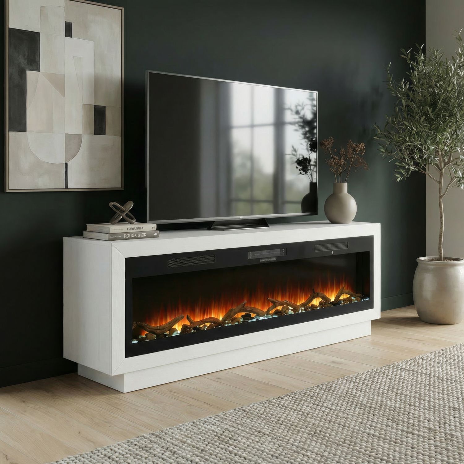 791W 79 Inch Console w/ Driftwood Fire FTSD