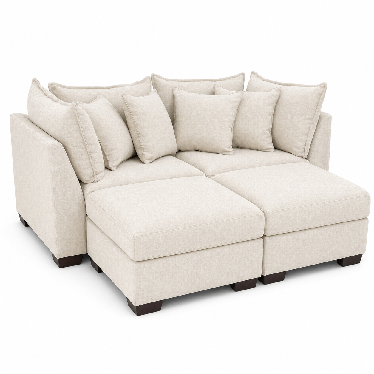 Alina 2 Pc Loveseat with Double Storage Ottomans