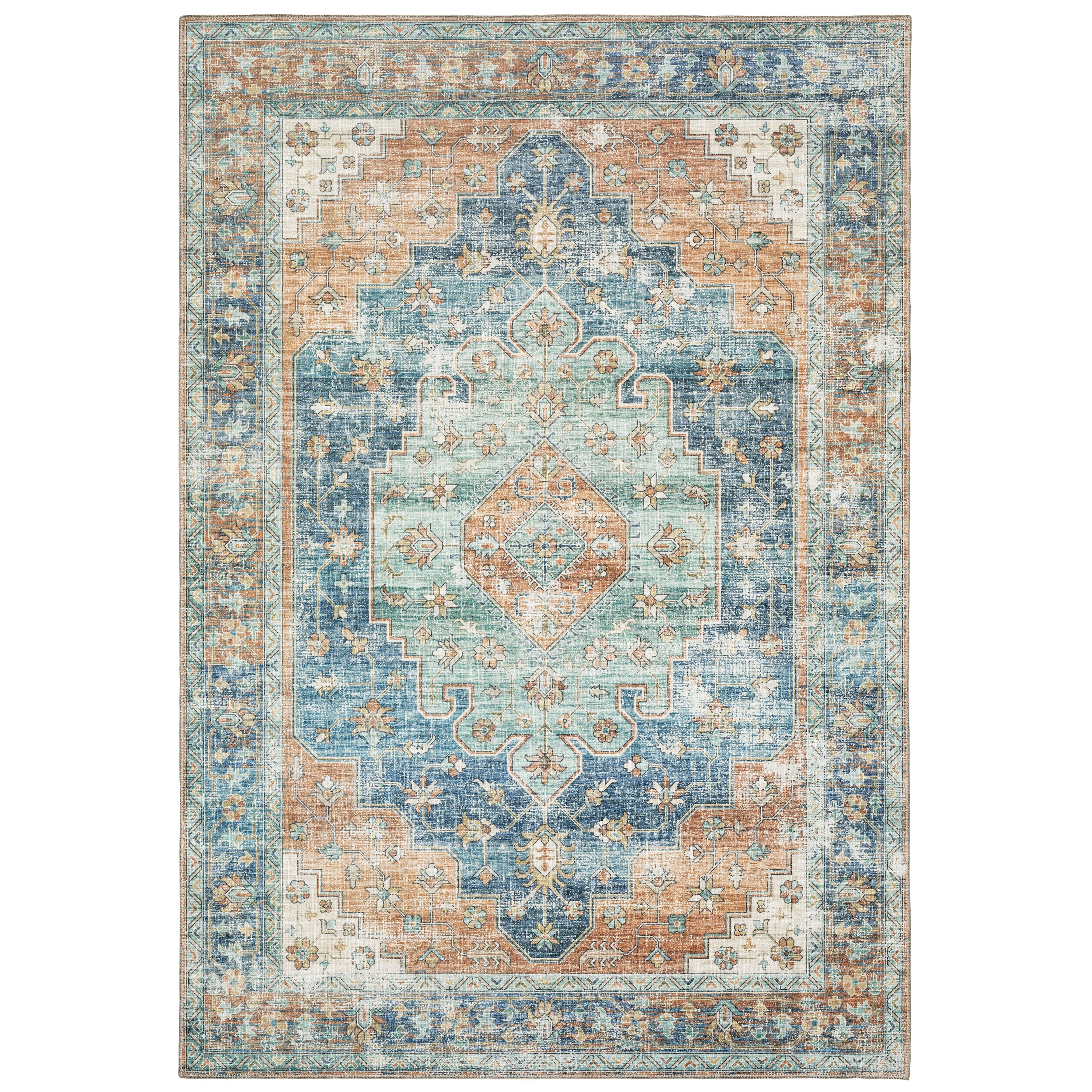 Oriental Weavers Myers Park MYP03 Rust/Blue Area Rug