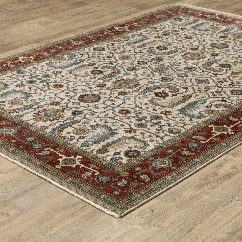 Oriental Weavers Aberdeen 144D Ivory/Red Area Rug