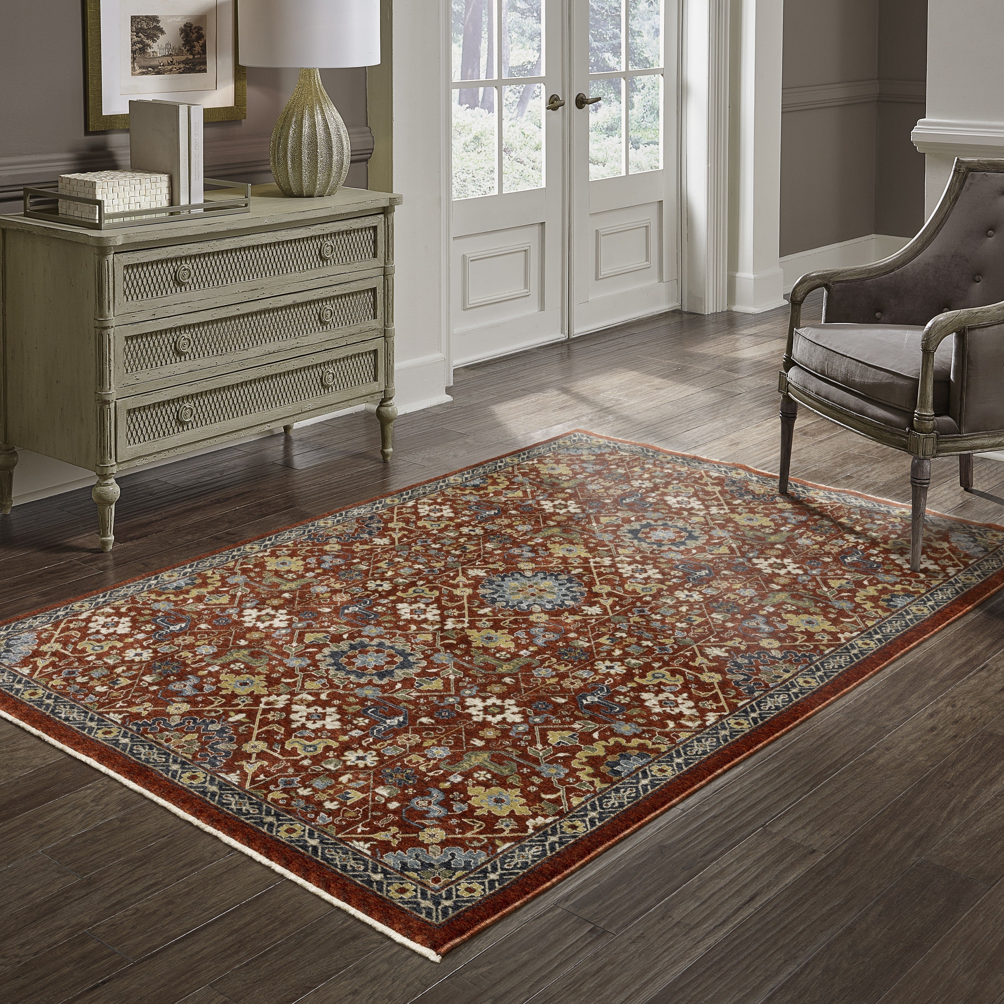 Oriental Weavers Aberdeen 6R Red/Multi Area Rug