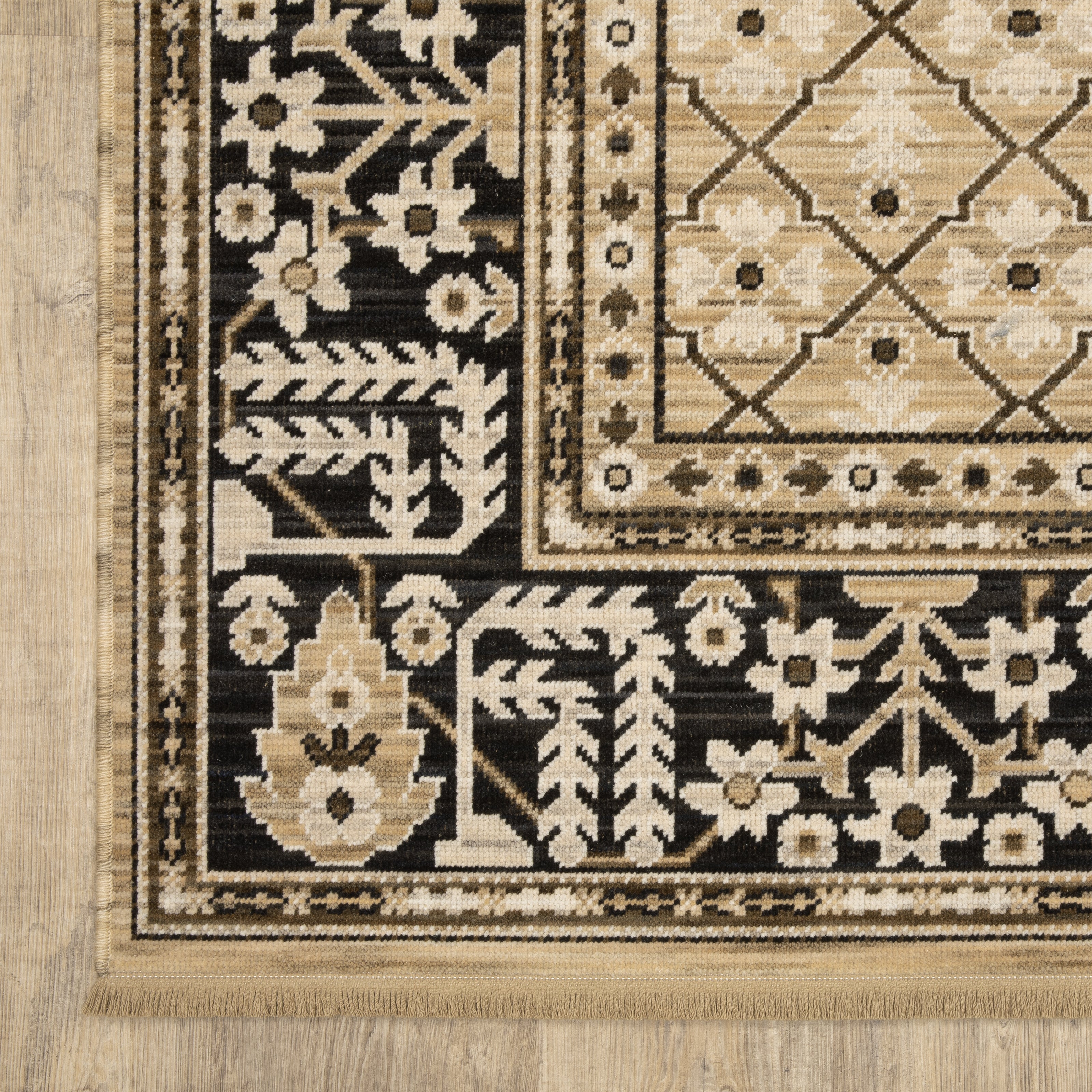 Oriental Weavers Acacia ACA12 Tan/Black Area Rug