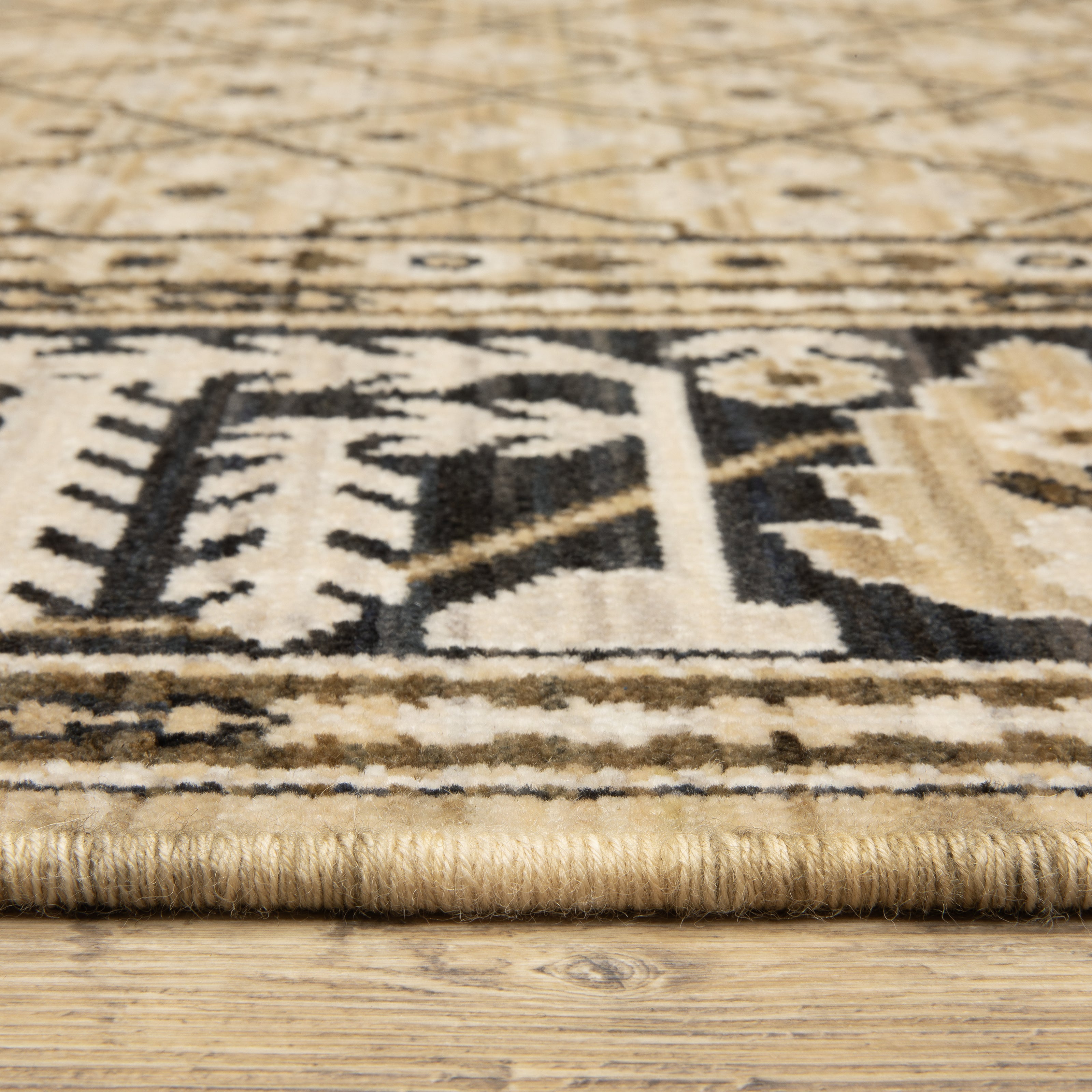 Oriental Weavers Acacia ACA12 Tan/Black Area Rug