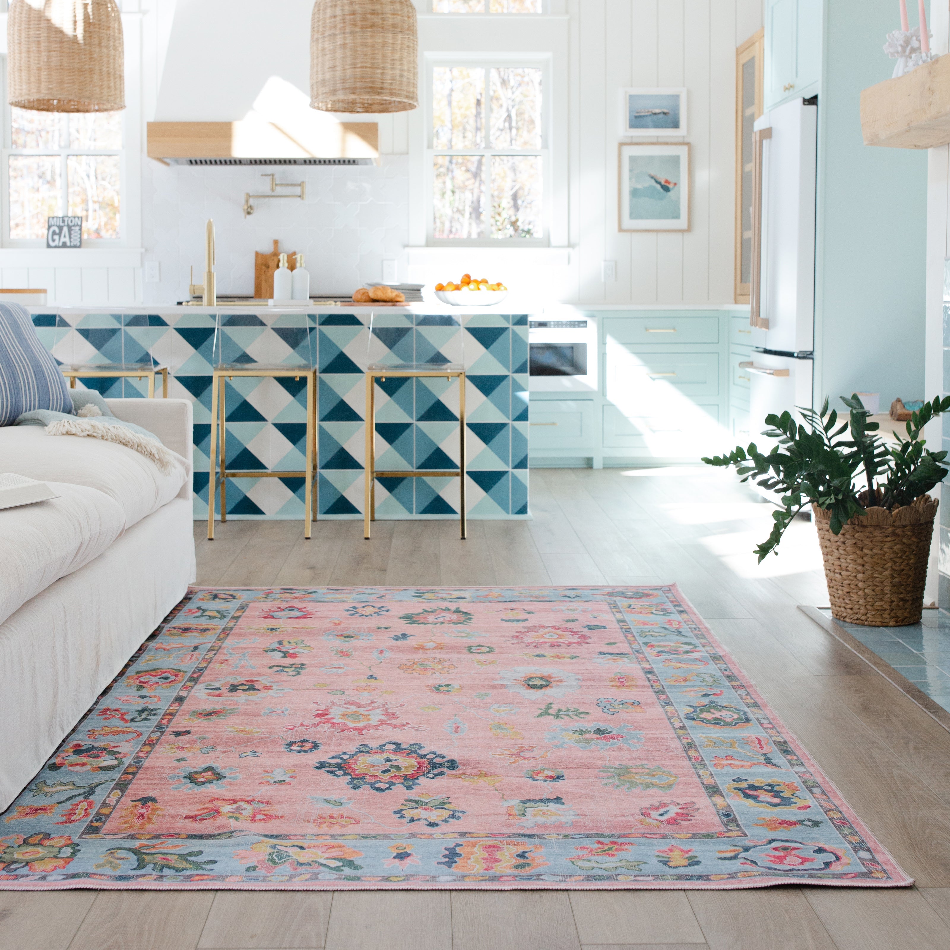 Oriental Weavers Addison ADD01 Pink/Blue Area Rug