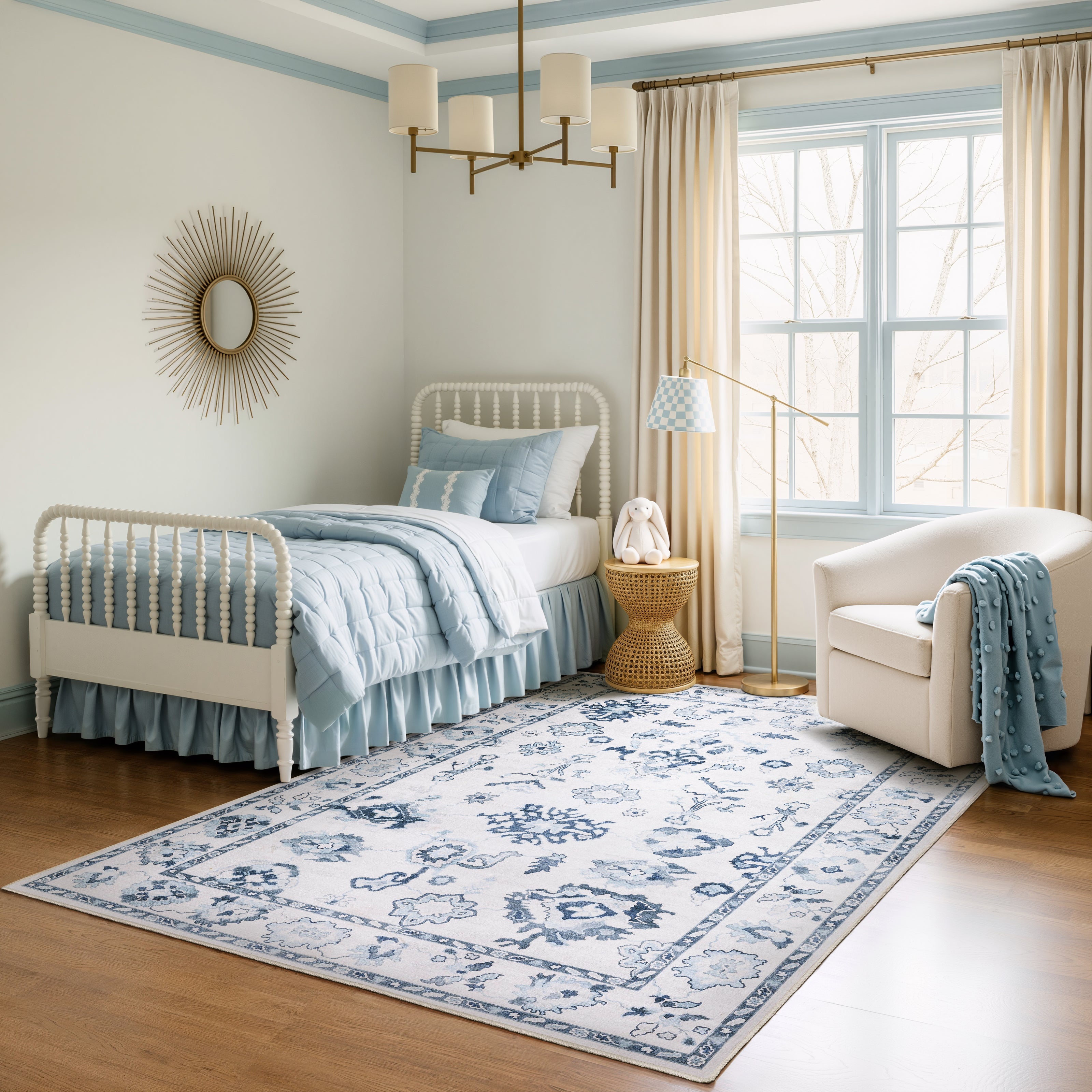 Oriental Weavers Addison ADD02 Ivory/Blue Area Rug