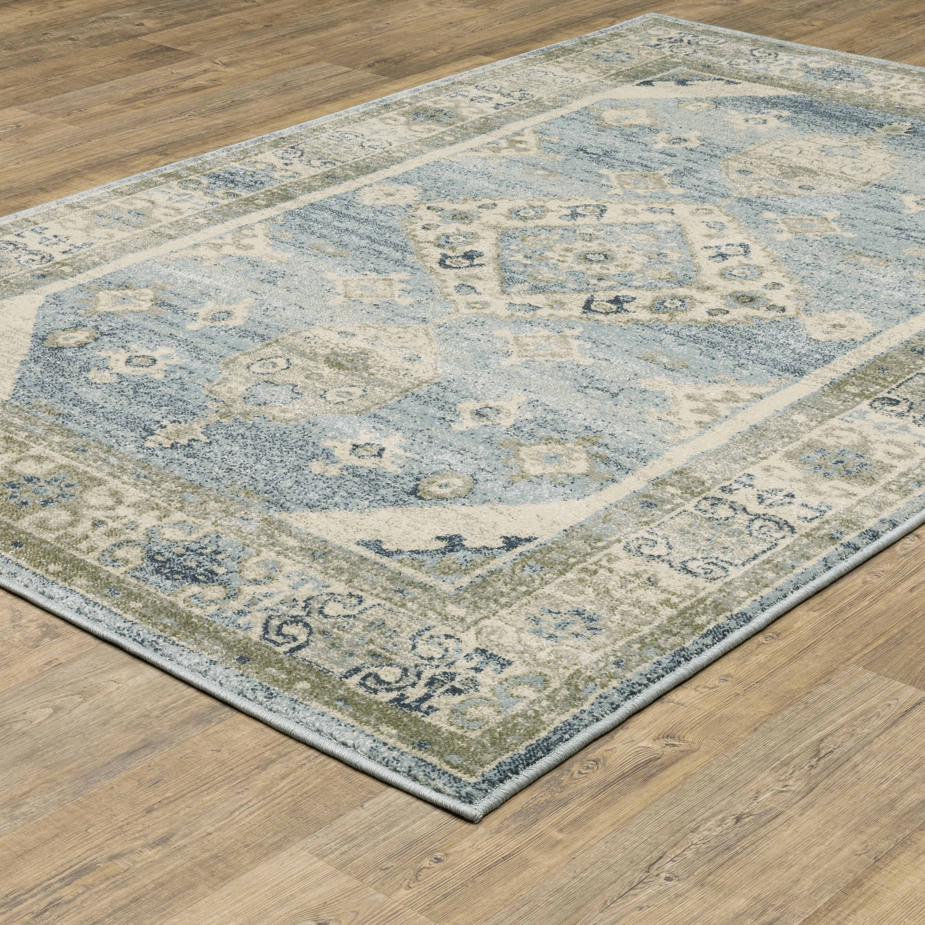 Oriental Weavers Branson BR03A Blue/Beige Area Rug