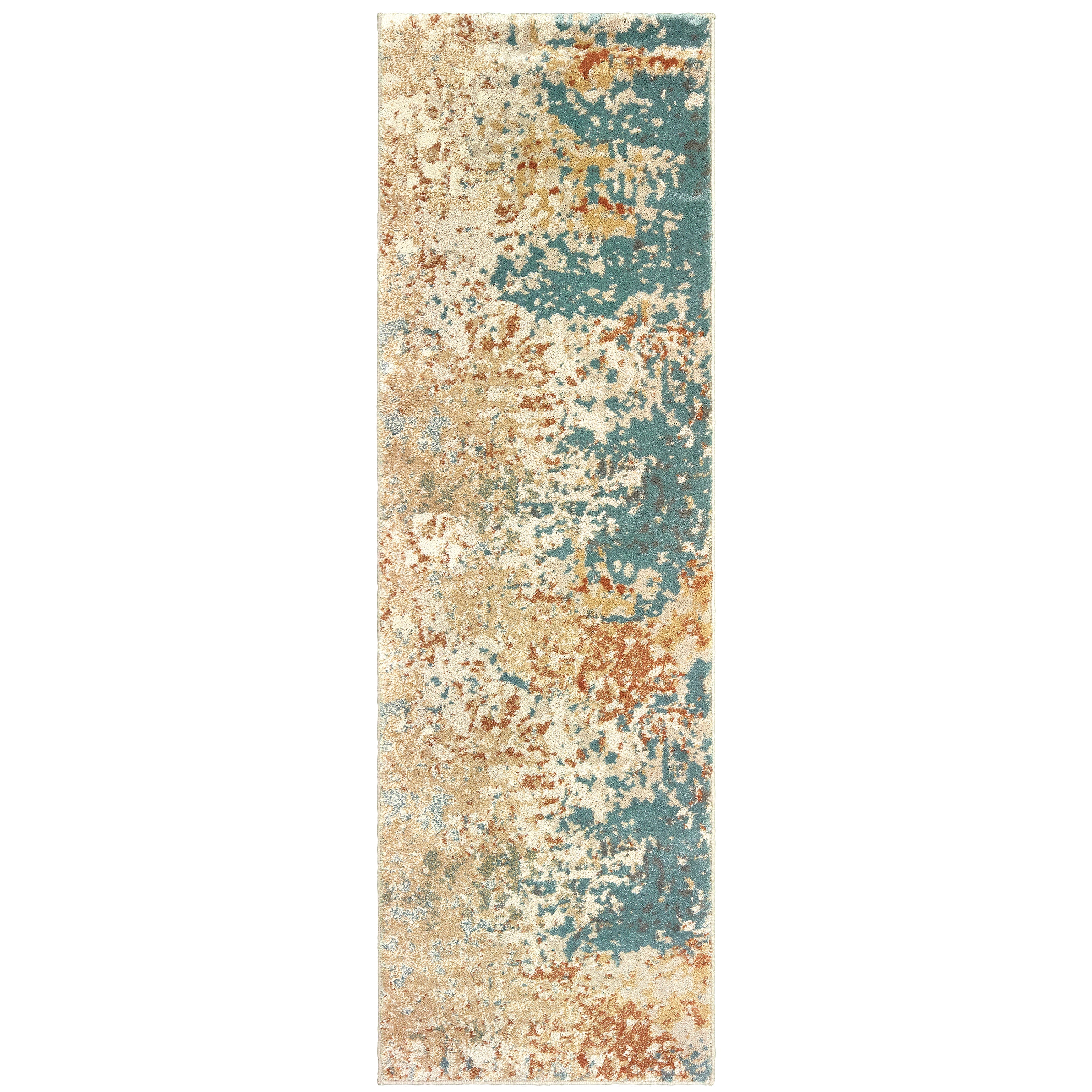 Oriental Weavers Carson 9654B Blue/Orange Area Rug