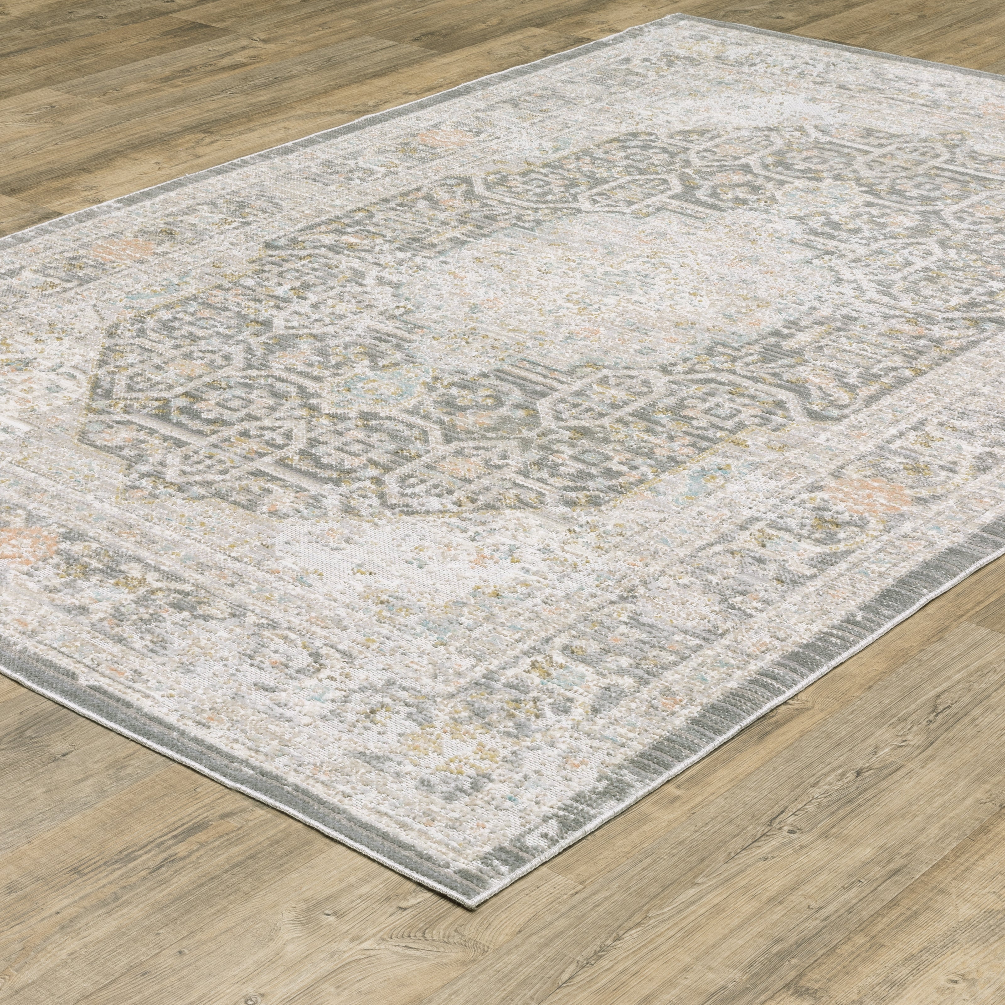 Oriental Weavers Cavett CAV02 Grey/Orange Area Rug