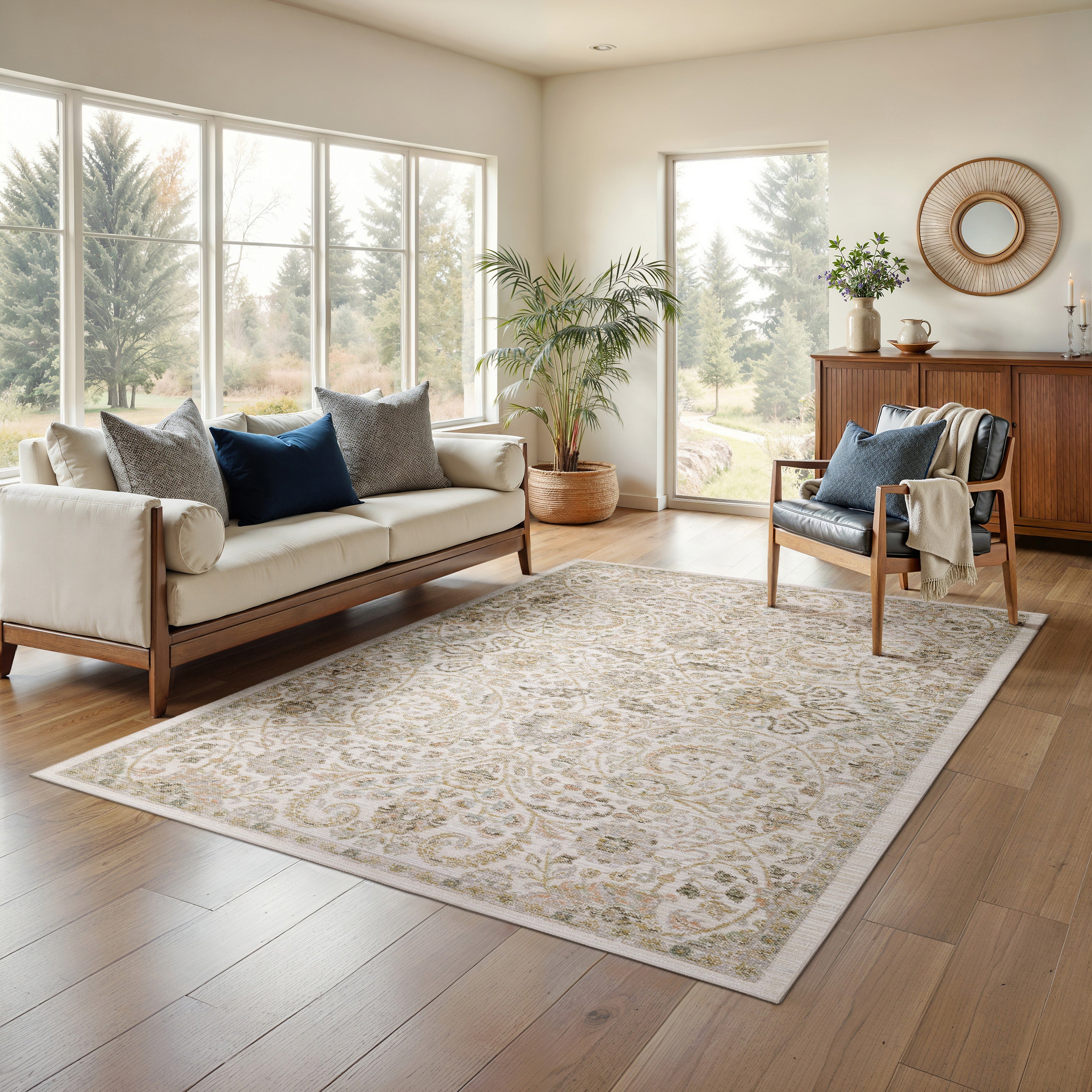 Oriental Weavers Cavett CAV05 Ivory/Gold Area Rug