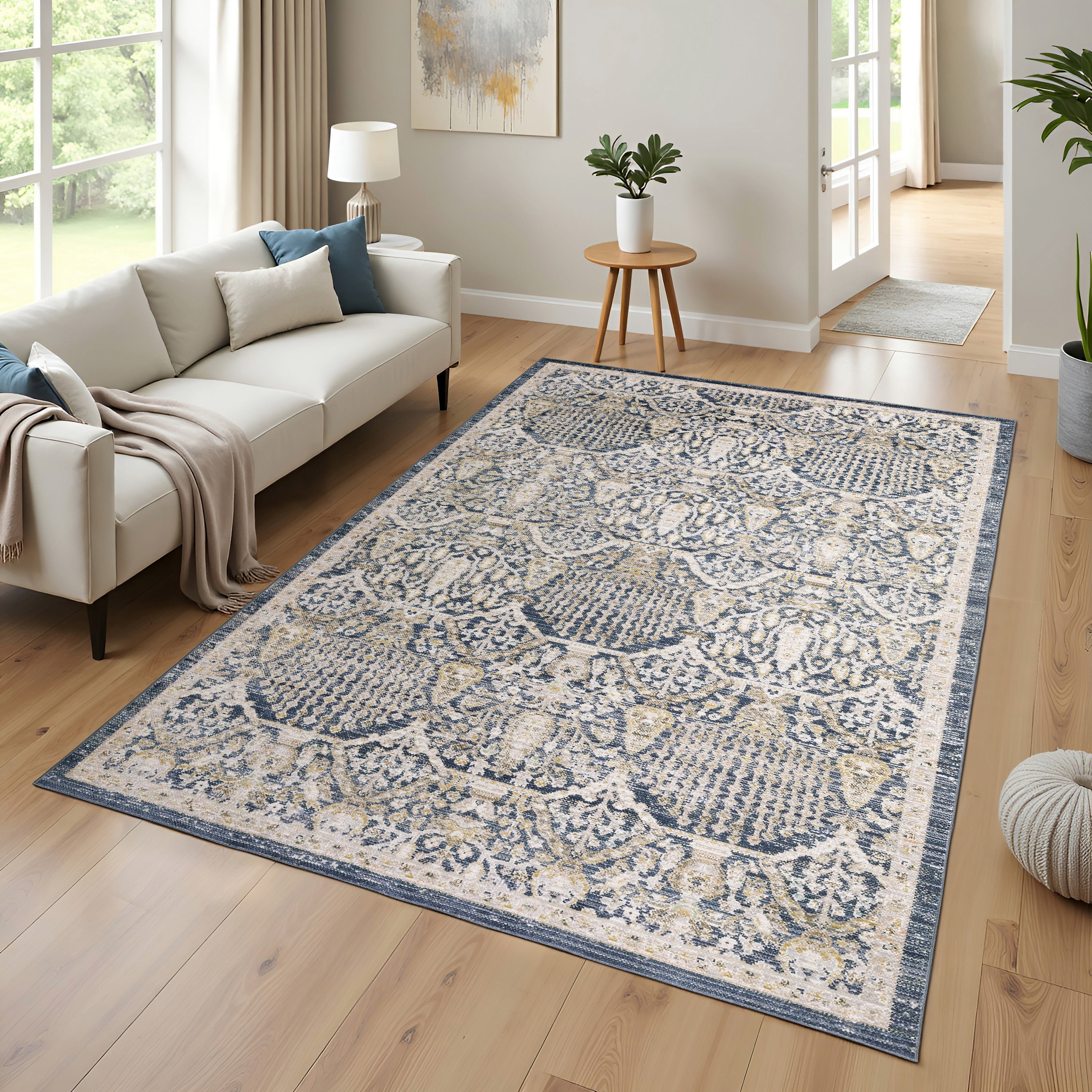 Oriental Weavers Cavett CAV06 Blue/Gold Area Rug