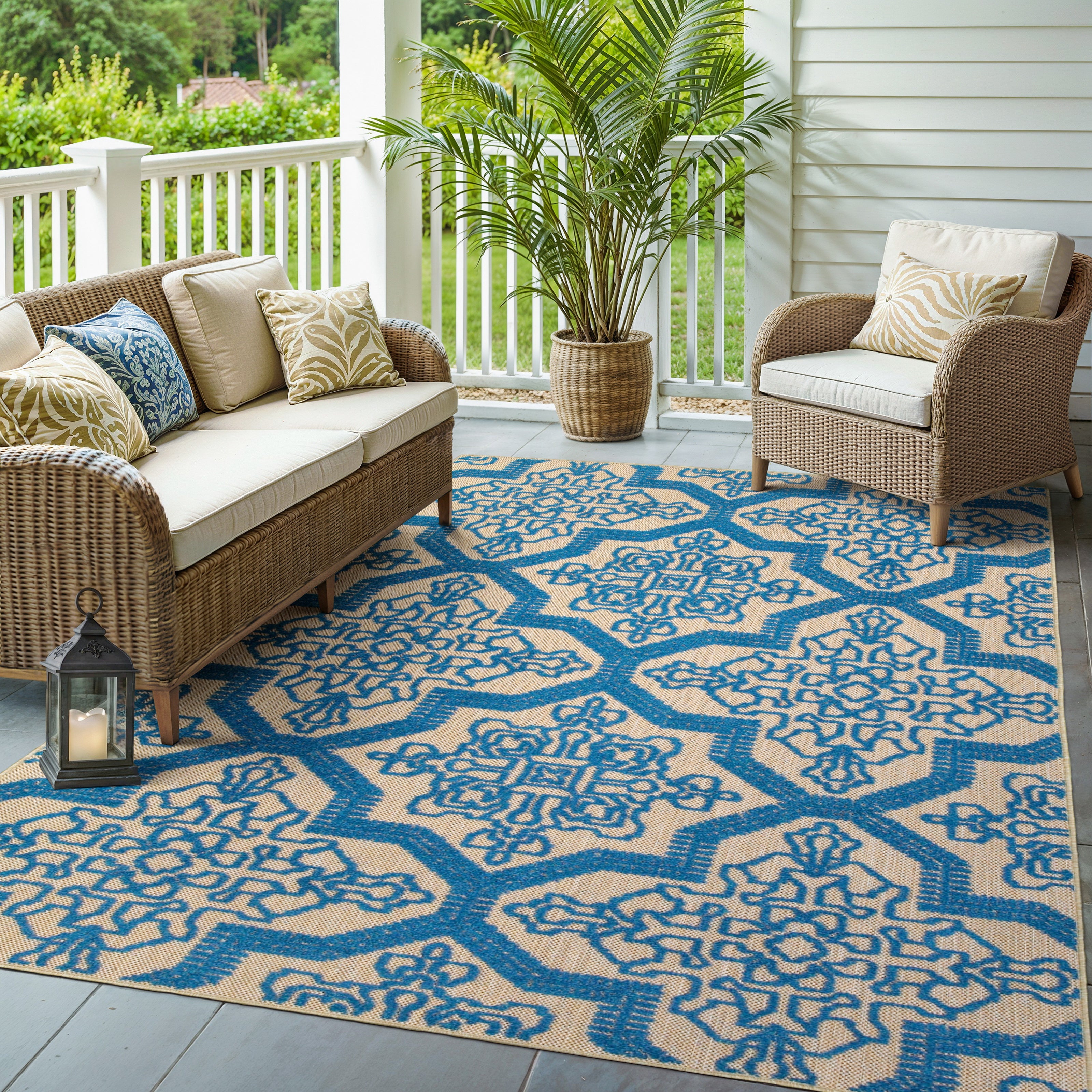 Oriental Weavers Cayman 2541M Sand/Blue Area Rug