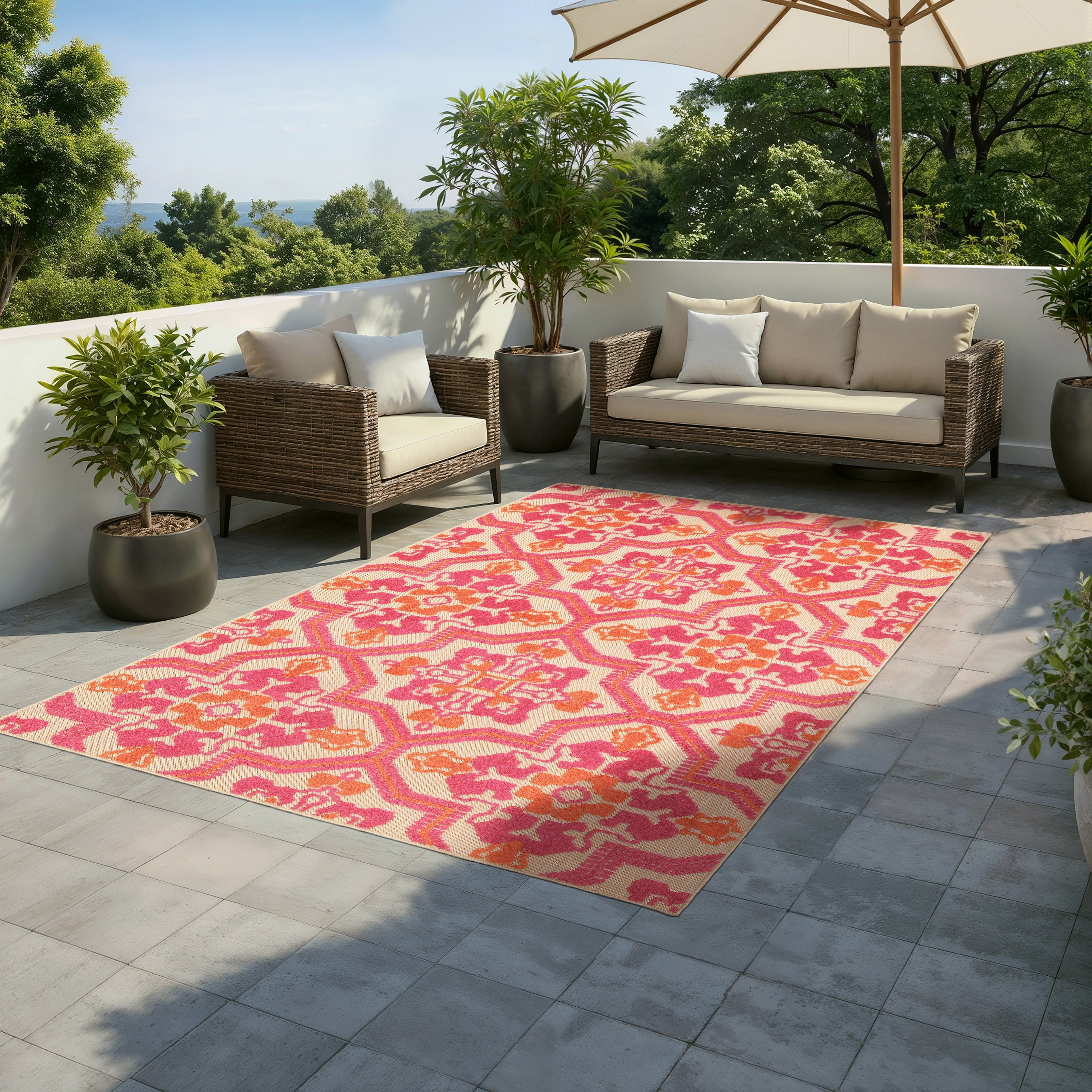 Oriental Weavers Cayman 2541V Sand/Pink Area Rug