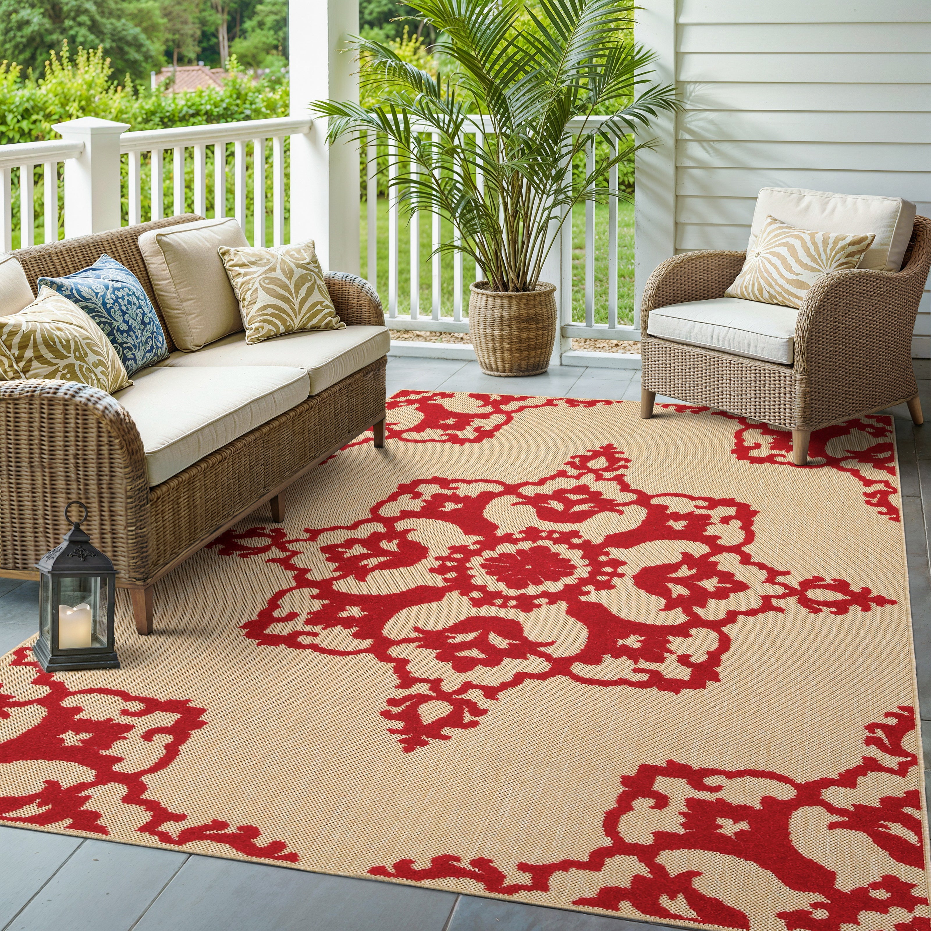 Oriental Weavers Cayman 97R Sand/Red Area Rug