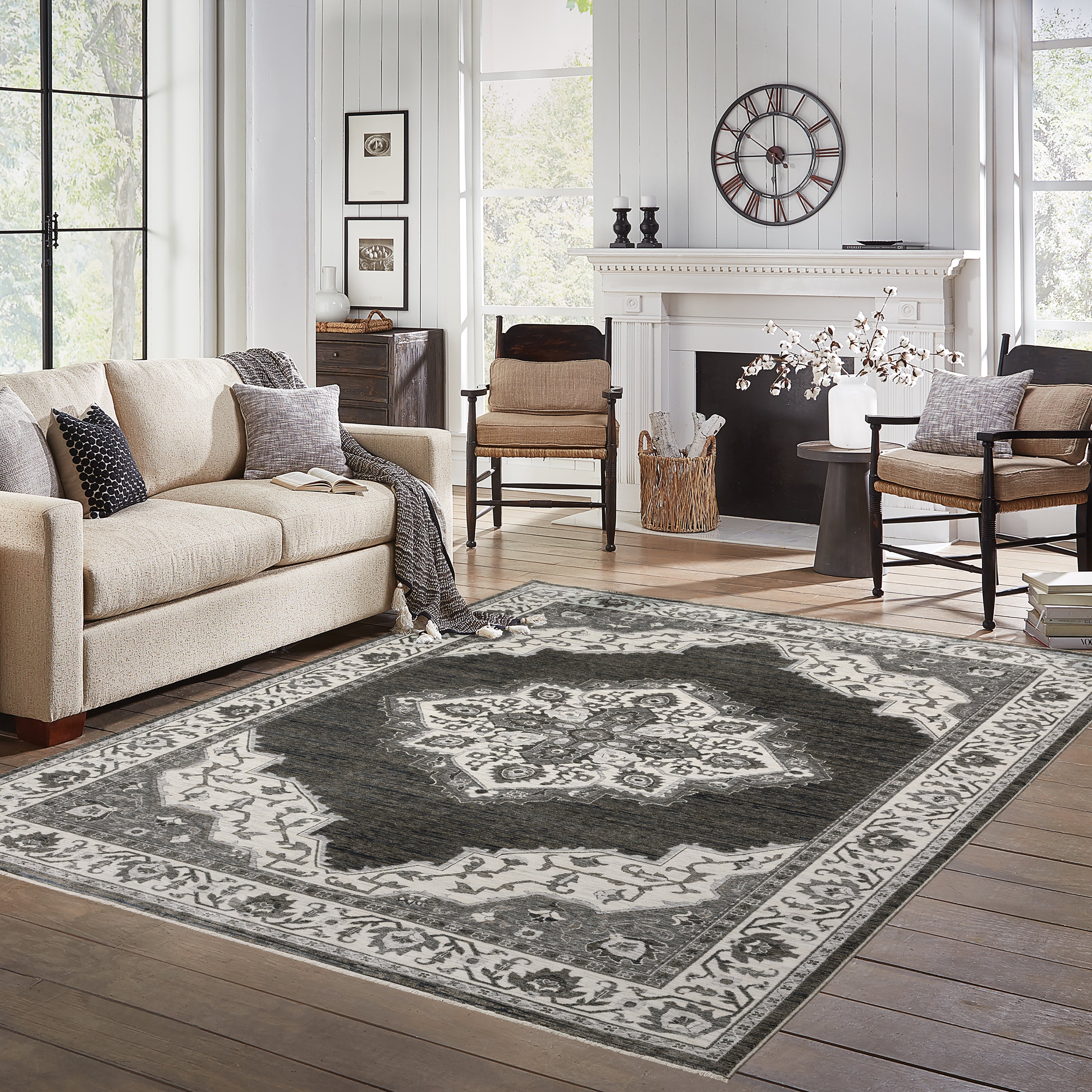 Oriental Weavers Chamberlain CH05C Charcoal/Ivory Area Rug