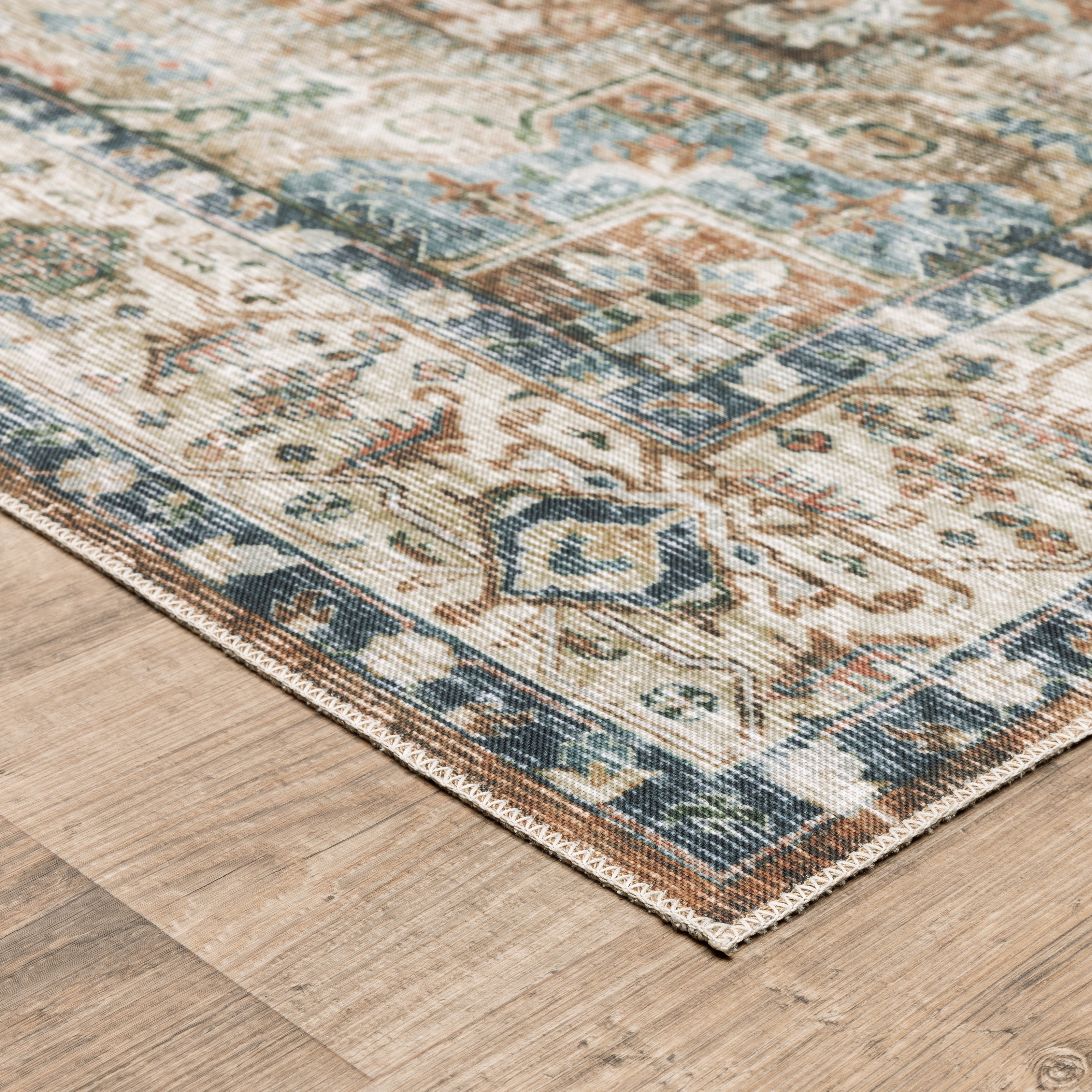 Oriental Weavers Charleston CHA02 Blue/Gold Area Rug