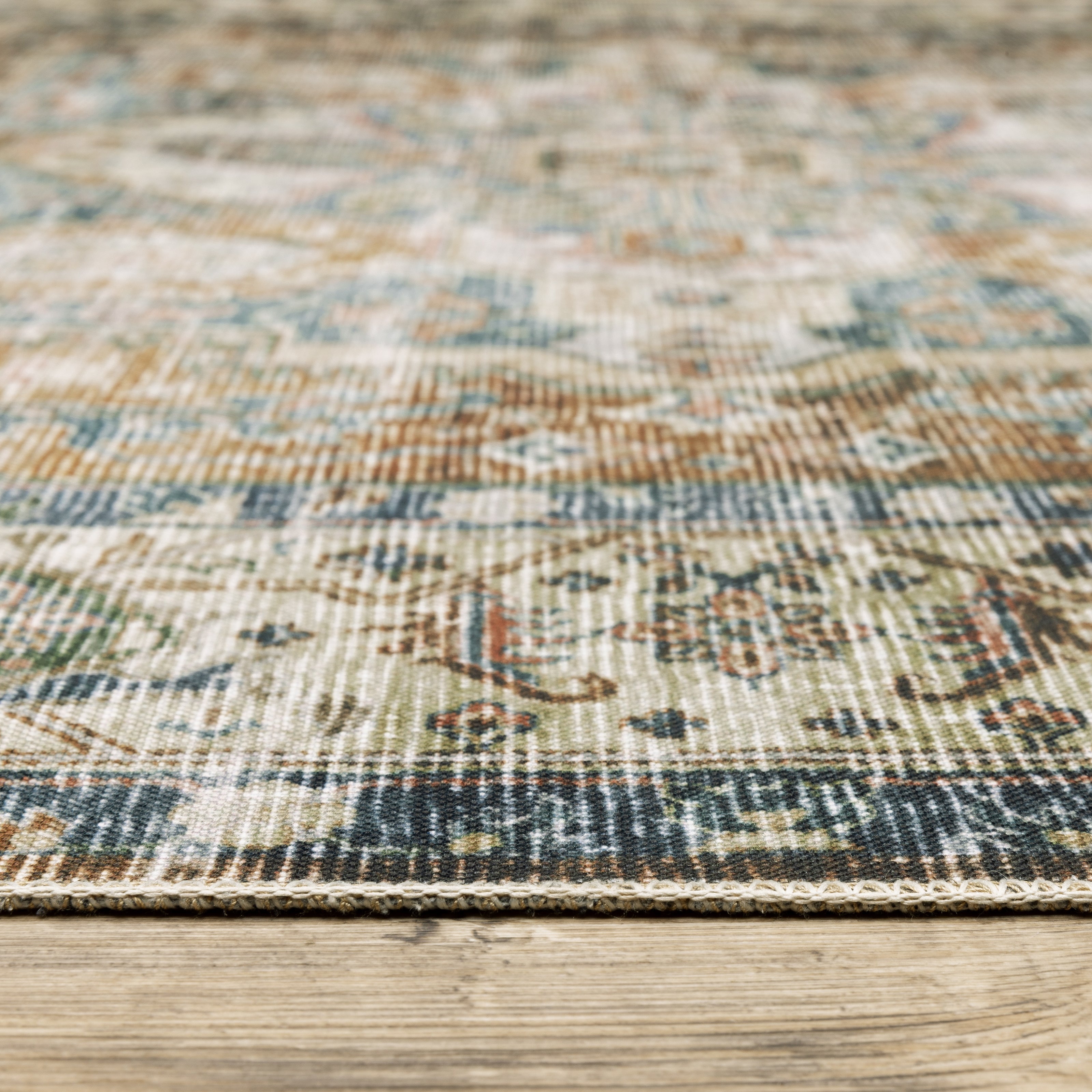 Oriental Weavers Charleston CHA02 Blue/Gold Area Rug