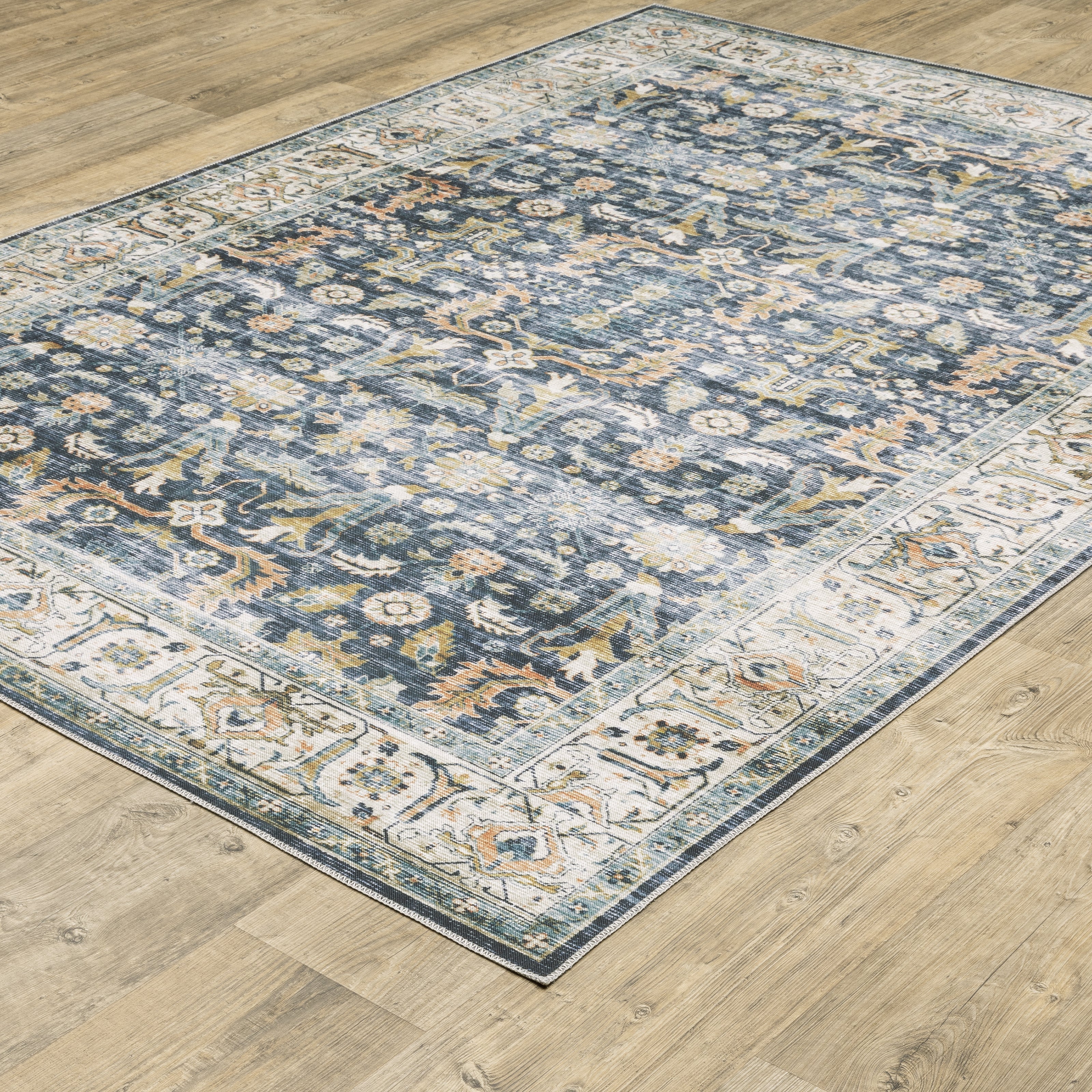 Oriental Weavers Charleston CHA05 Blue/Gold Area Rug