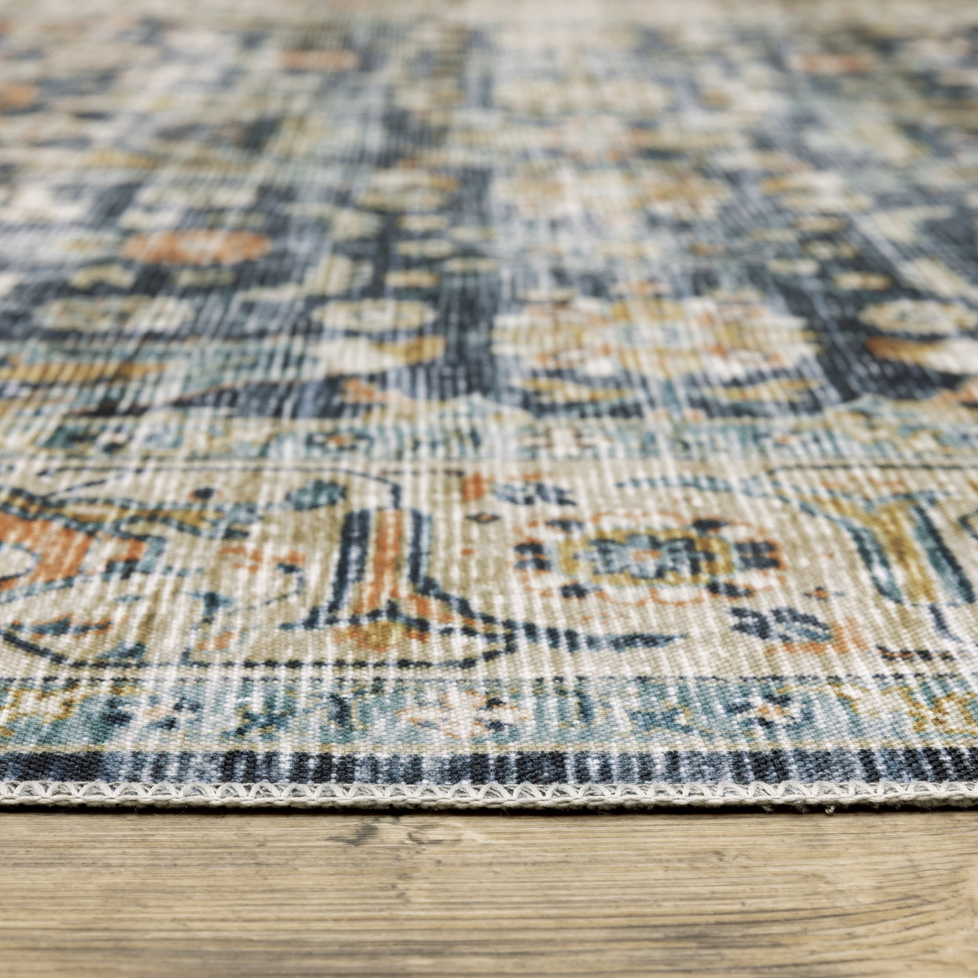 Oriental Weavers Charleston CHA05 Blue/Gold Area Rug