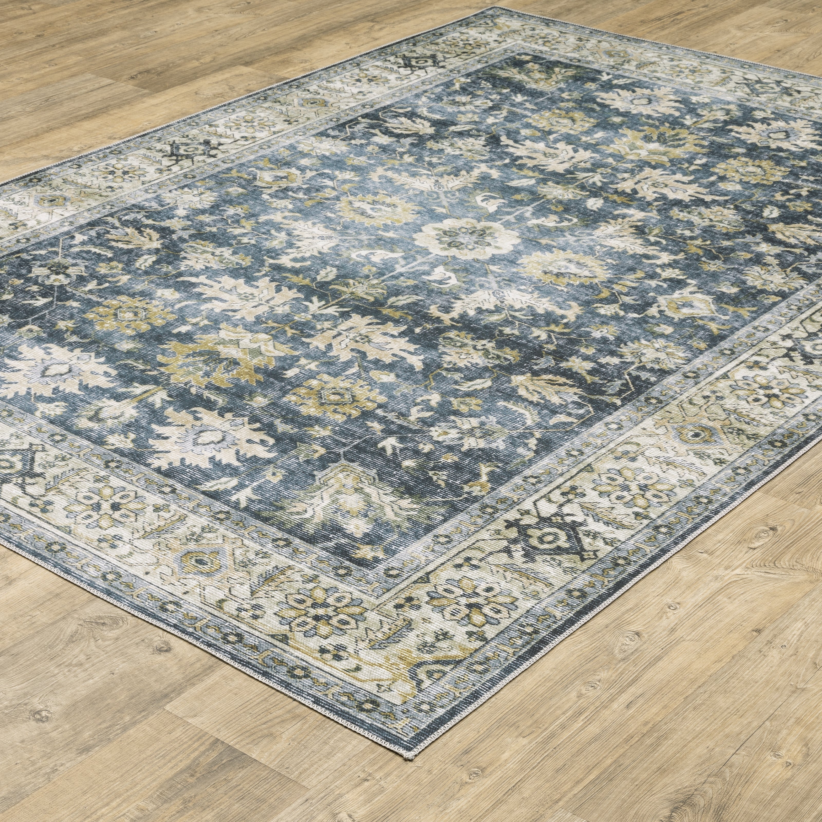 Oriental Weavers Charleston CHA08 Blue/Gold Area Rug