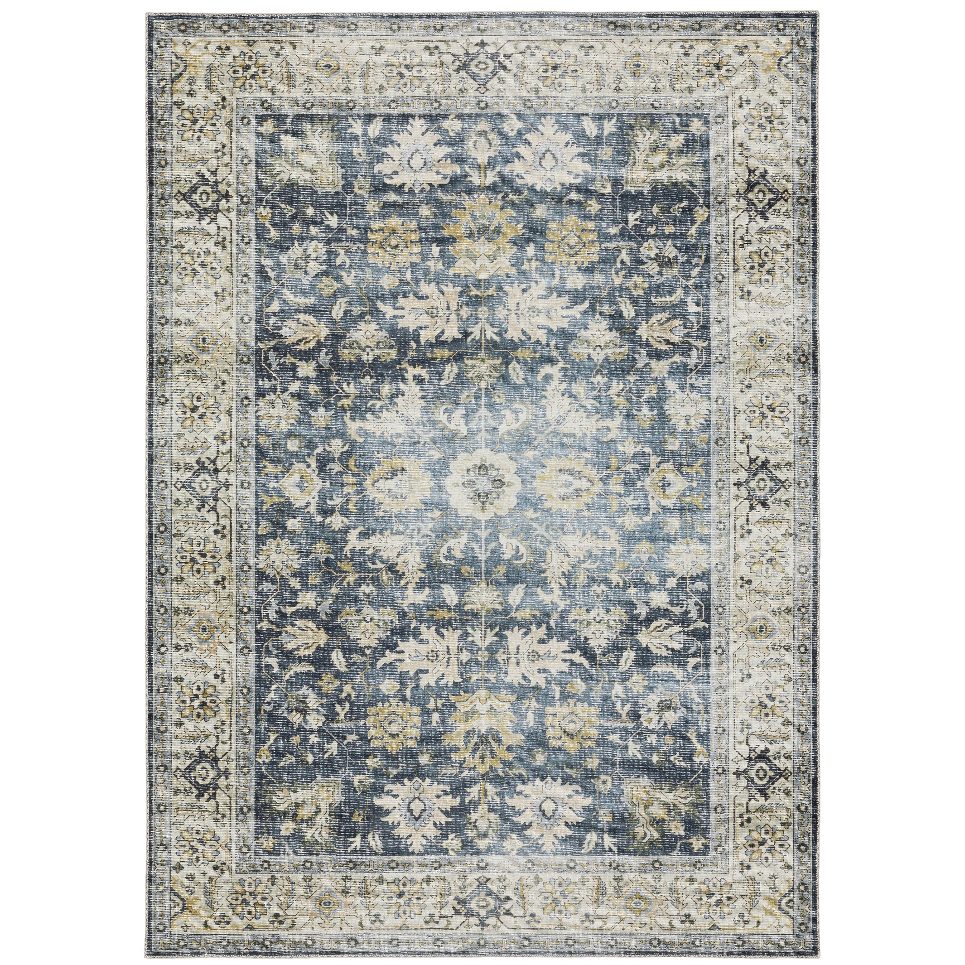 Oriental Weavers Charleston CHA08 Blue/Gold Area Rug
