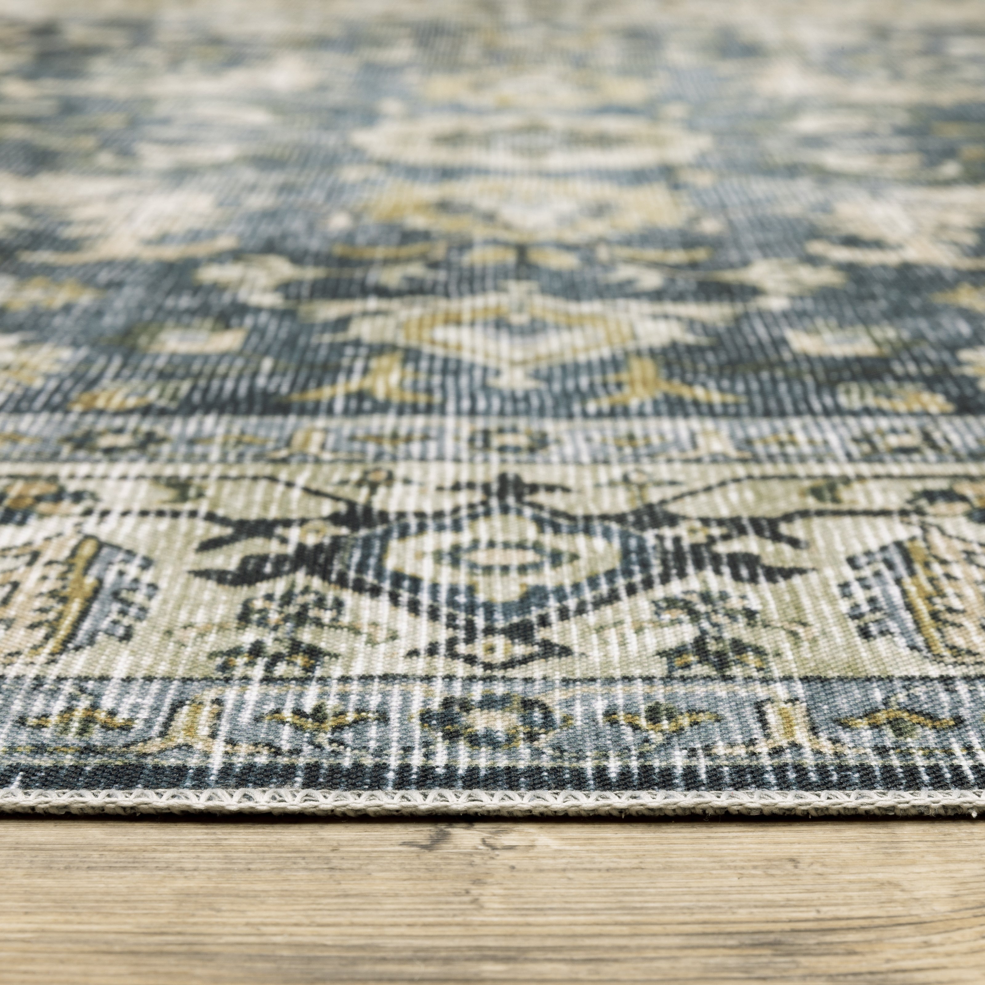 Oriental Weavers Charleston CHA08 Blue/Gold Area Rug