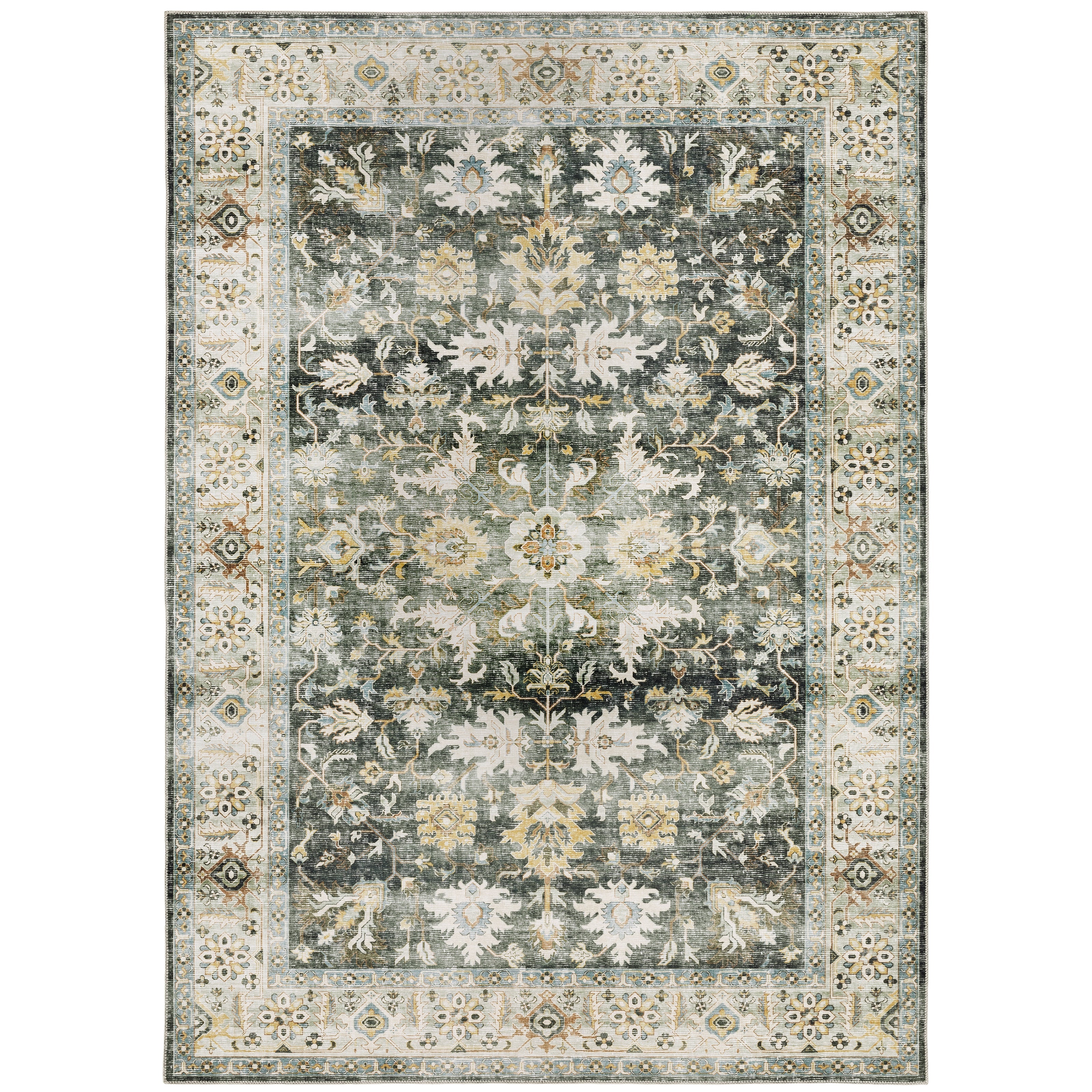 Oriental Weavers Charleston CHA09 Charcoal/Gold Area Rug