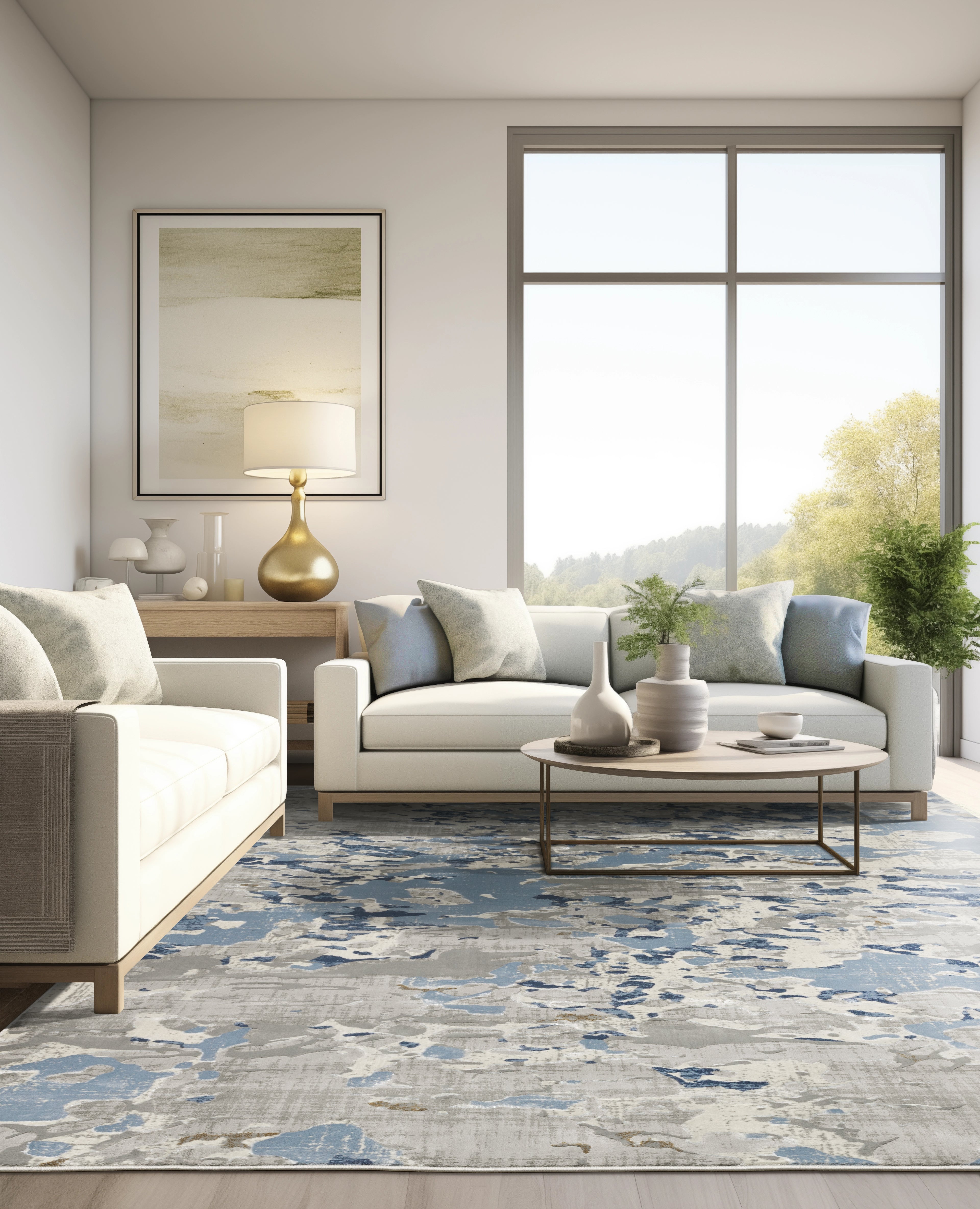 Oriental Weavers Easton 3317E Grey/Blue Area Rug