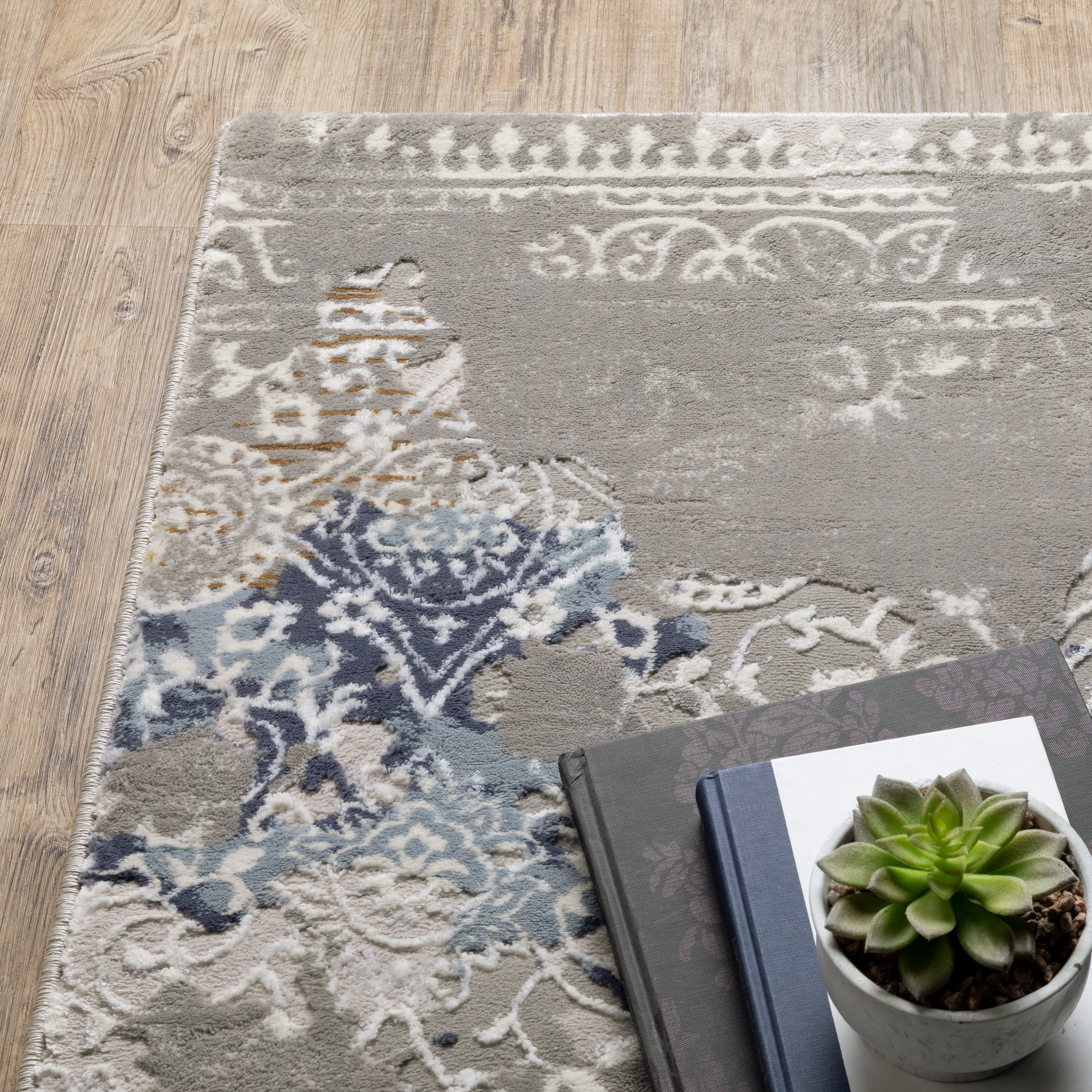 Oriental Weavers Easton 7111F Grey/Blue Area Rug