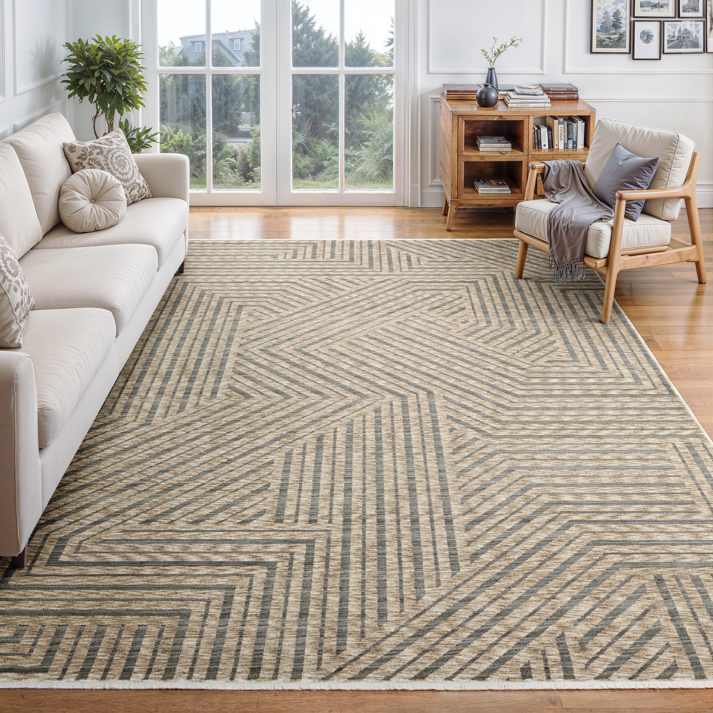 Oriental Weavers Echo ECH01 Beige/Grey Area Rug