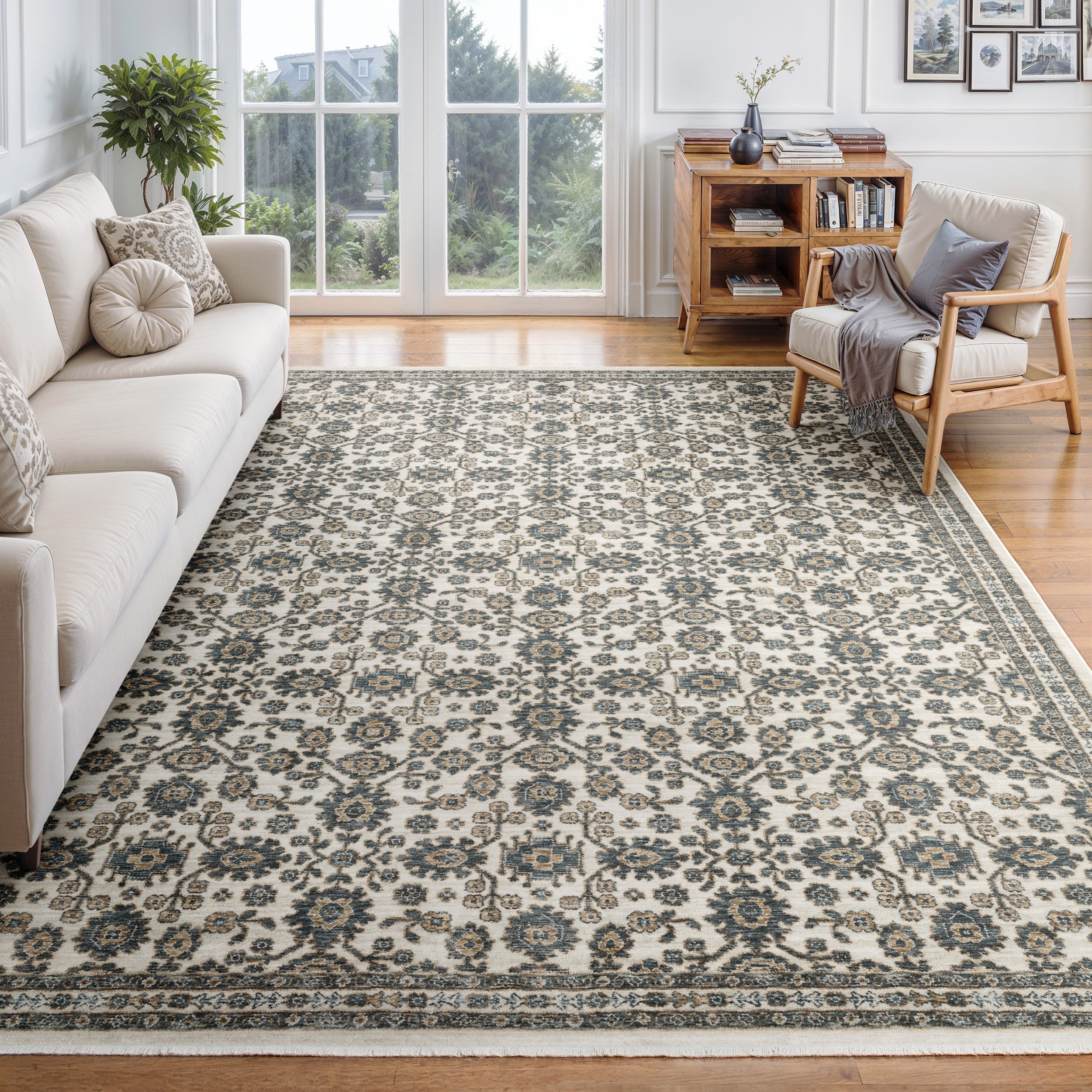 Oriental Weavers Echo ECH06 Ivory/Blue Area Rug