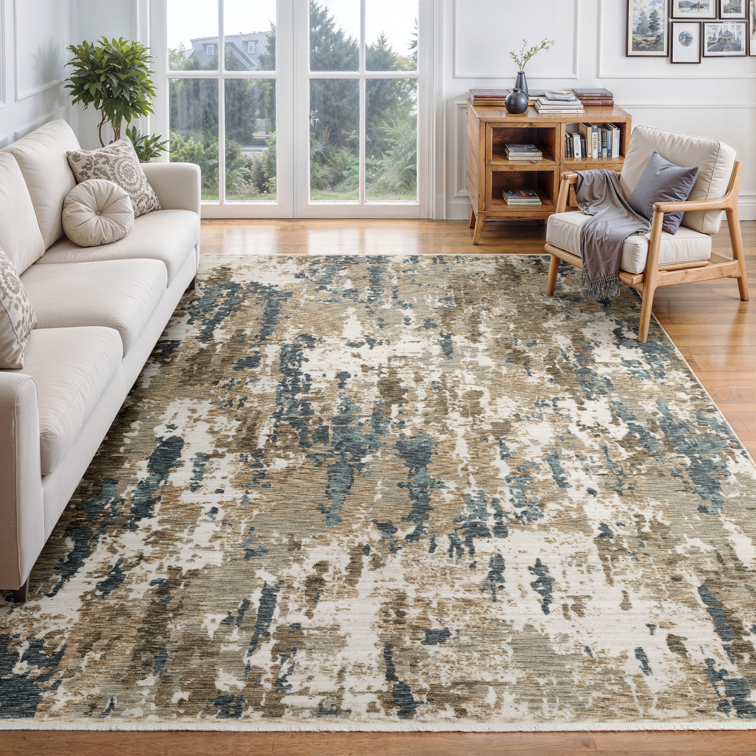 Oriental Weavers Echo ECH11 Beige/Blue Area Rug
