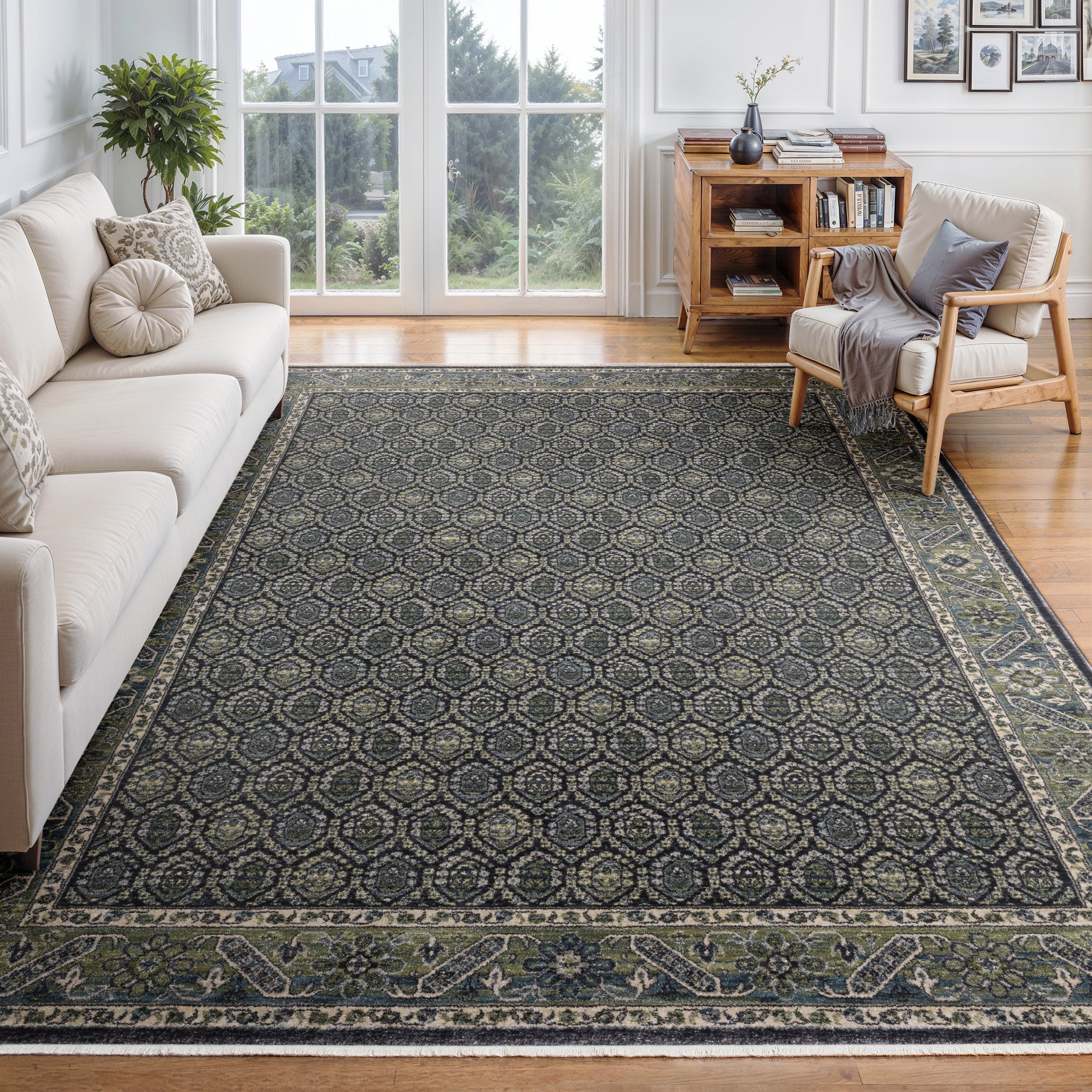 Oriental Weavers Eliana ELI01 Blue/Green Area Rug
