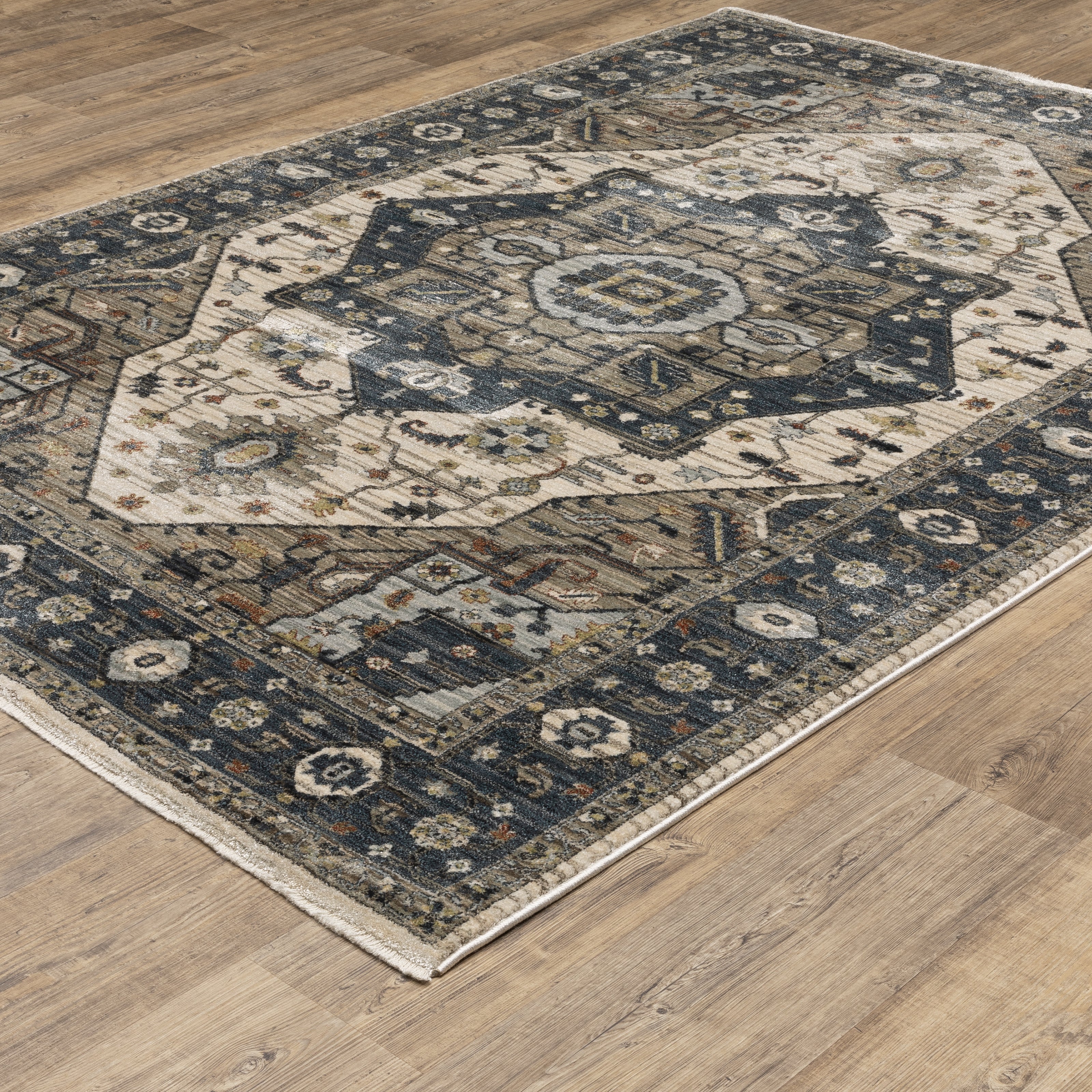 Oriental Weavers Eliana ELI05 Blue/Brown Area Rug
