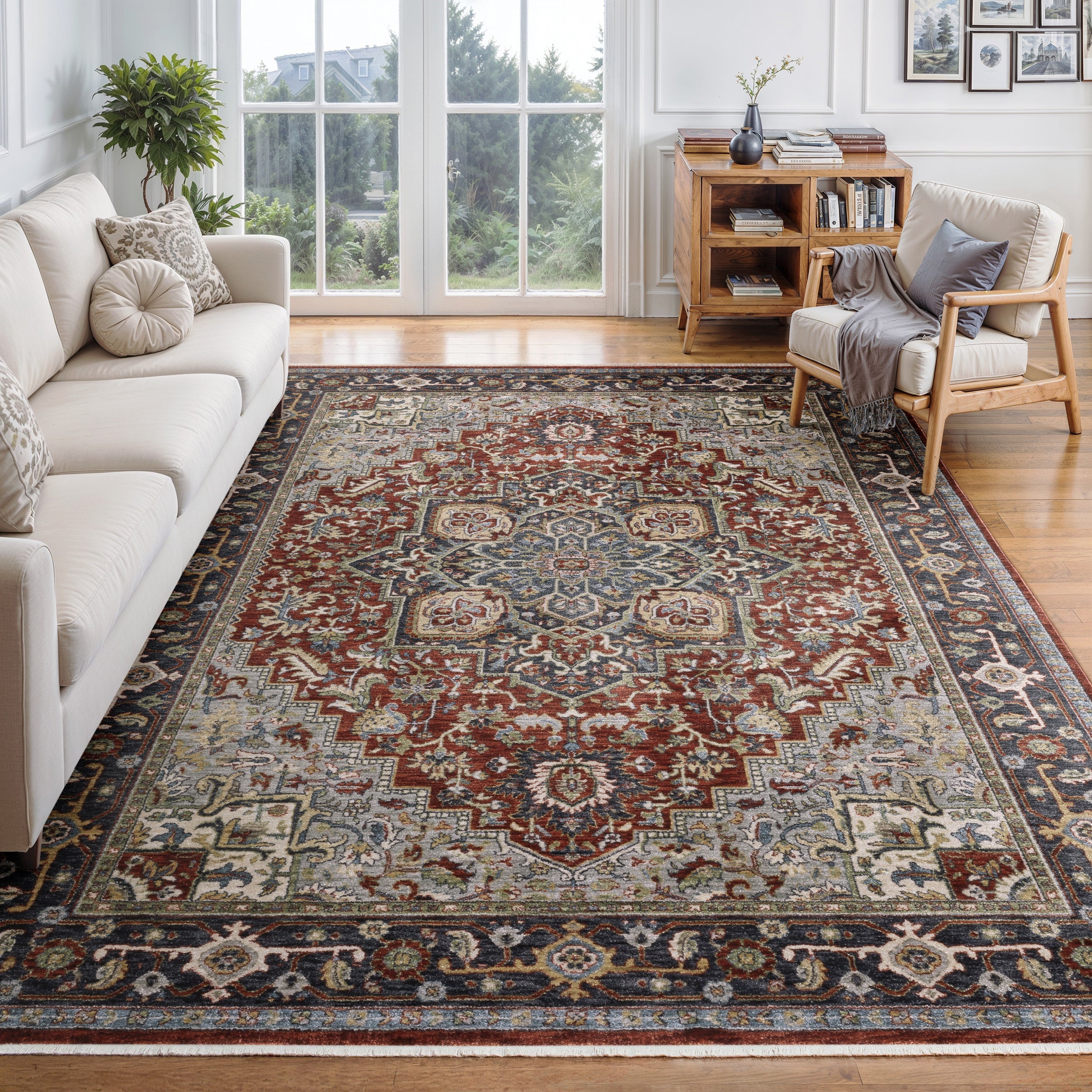 Oriental Weavers Eliana ELI11 Red/Blue Area Rug