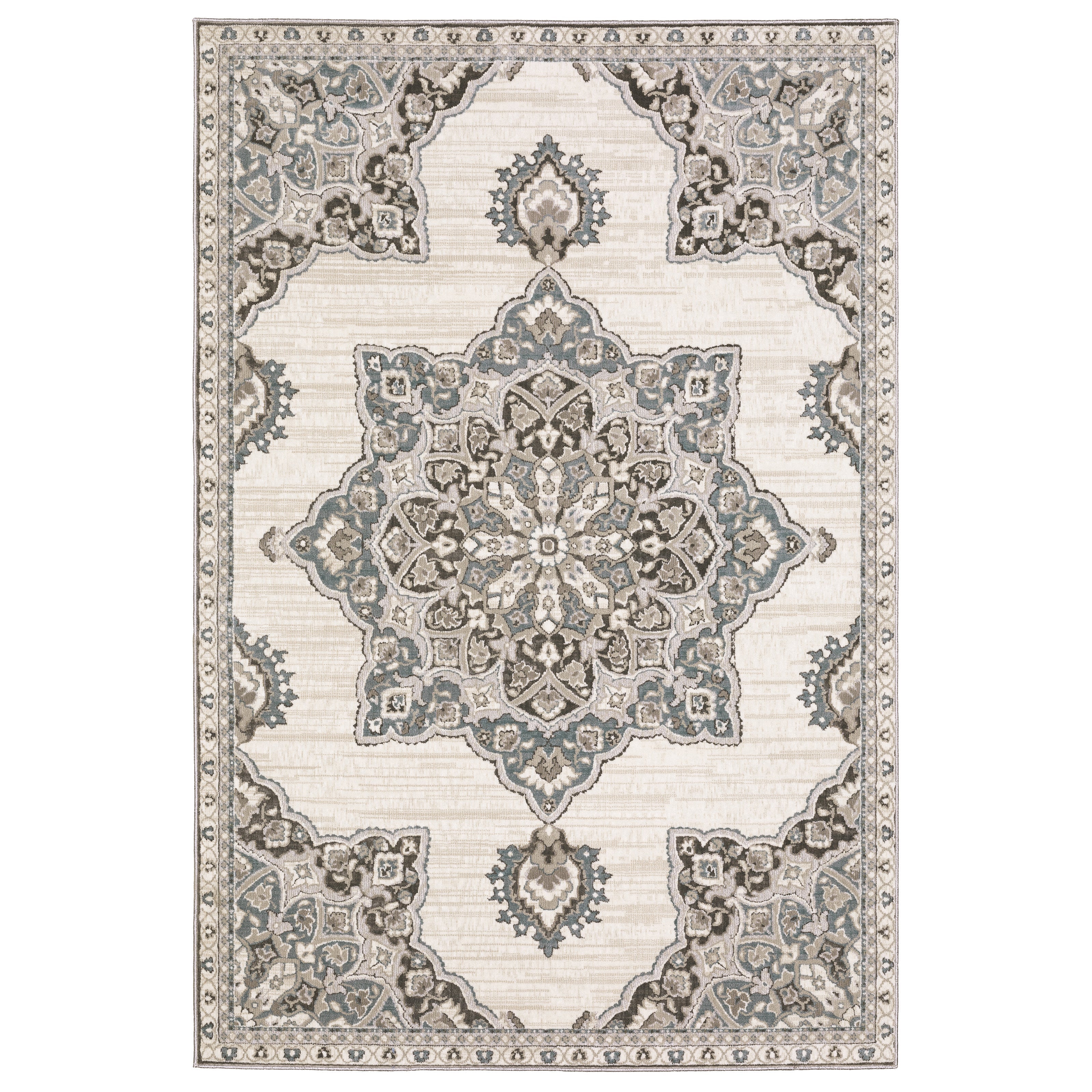 Oriental Weavers Ellington ELL01 Ivory/Blue Area Rug