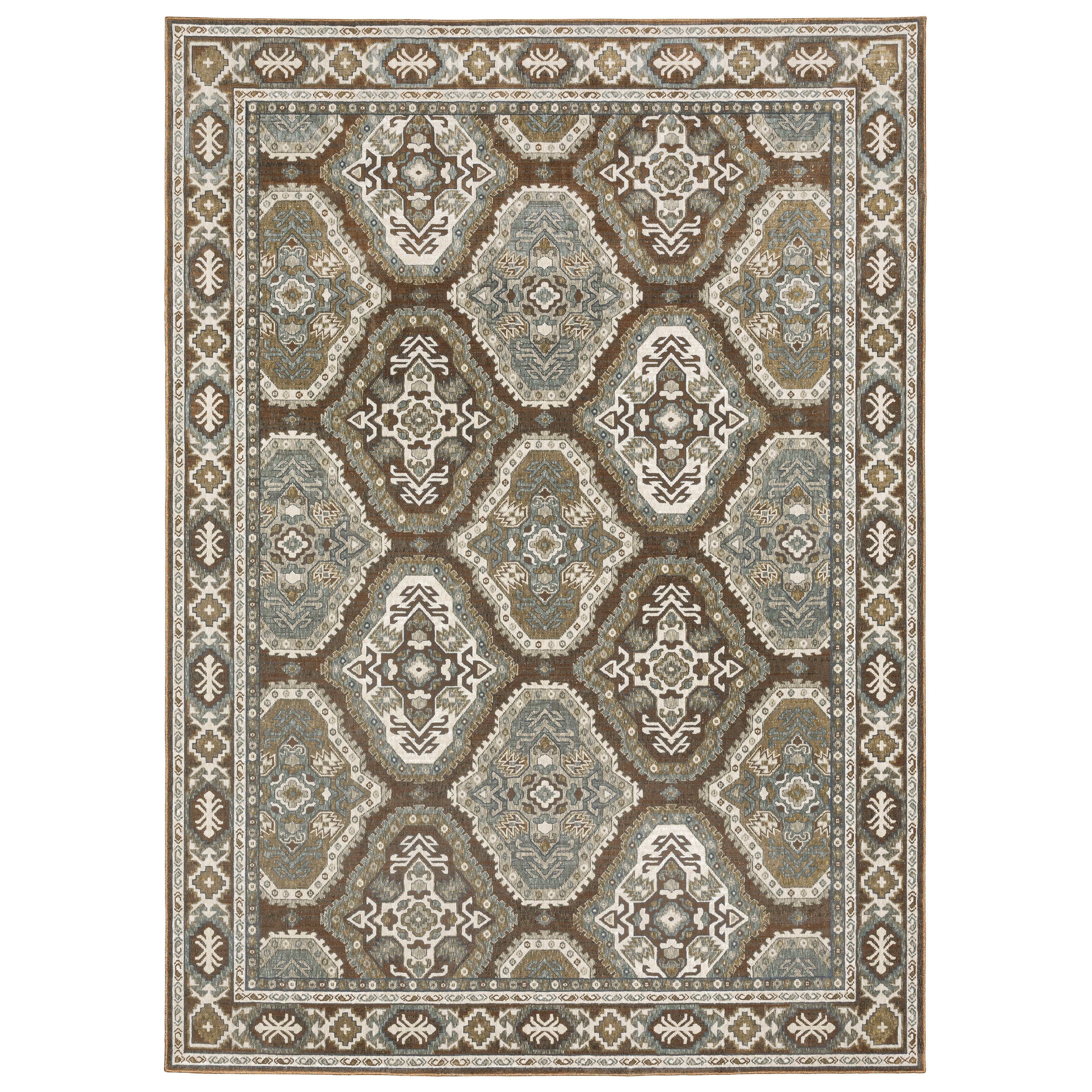 Oriental Weavers Ellington ELL03 Rust/Blue Area Rug