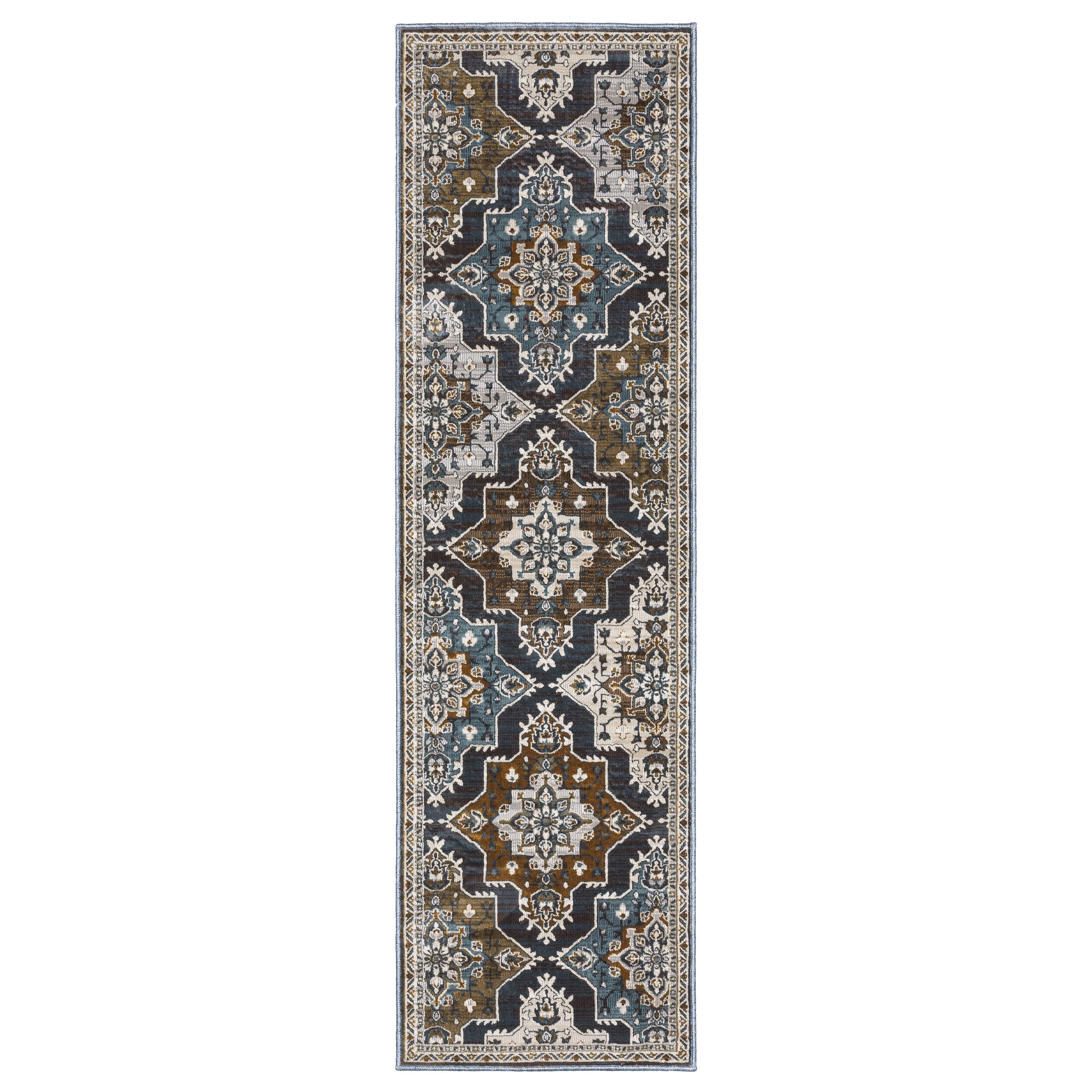 Oriental Weavers Ellington ELL07 Blue/Rust Area Rug