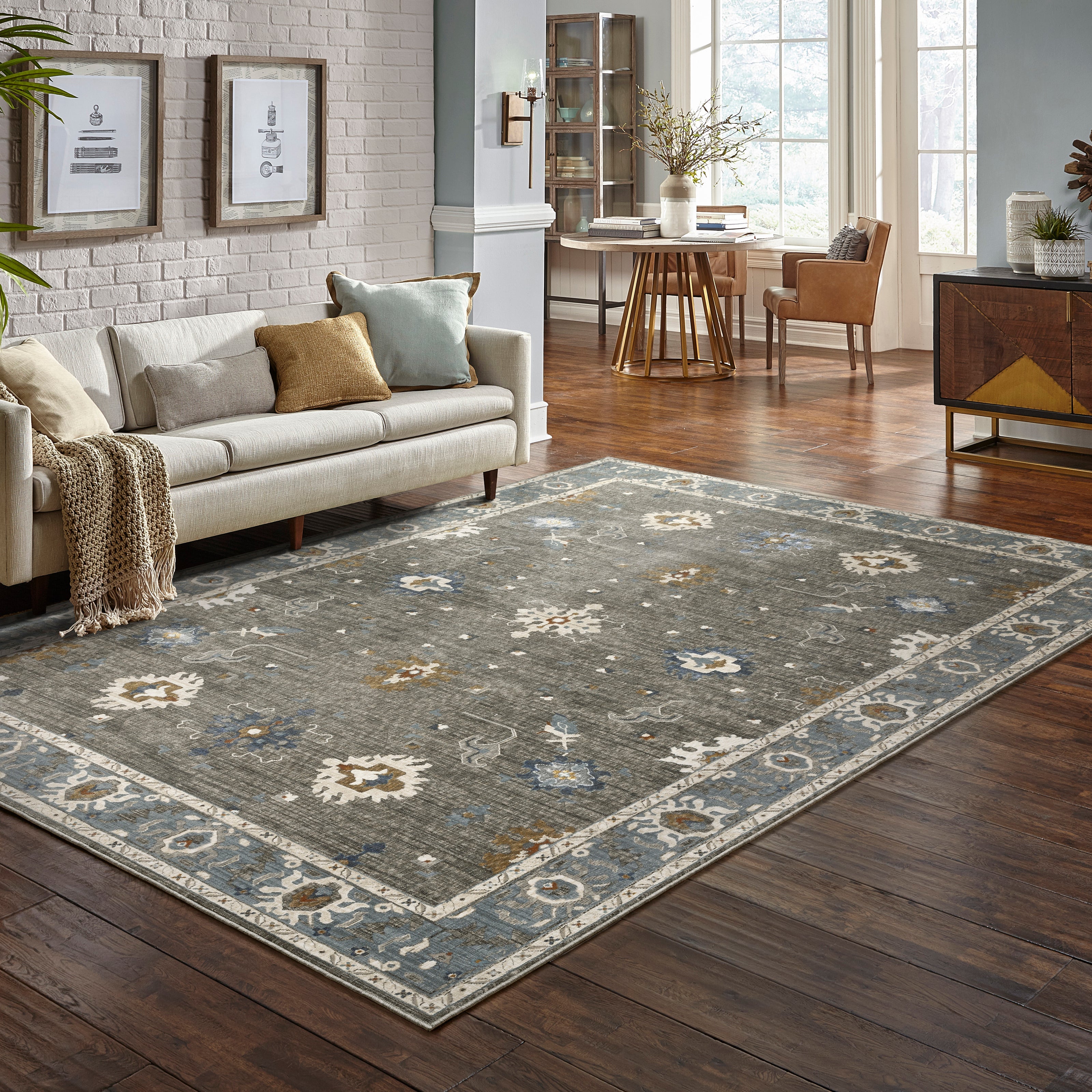 Oriental Weavers Ellington ELL09 Grey/Blue Area Rug