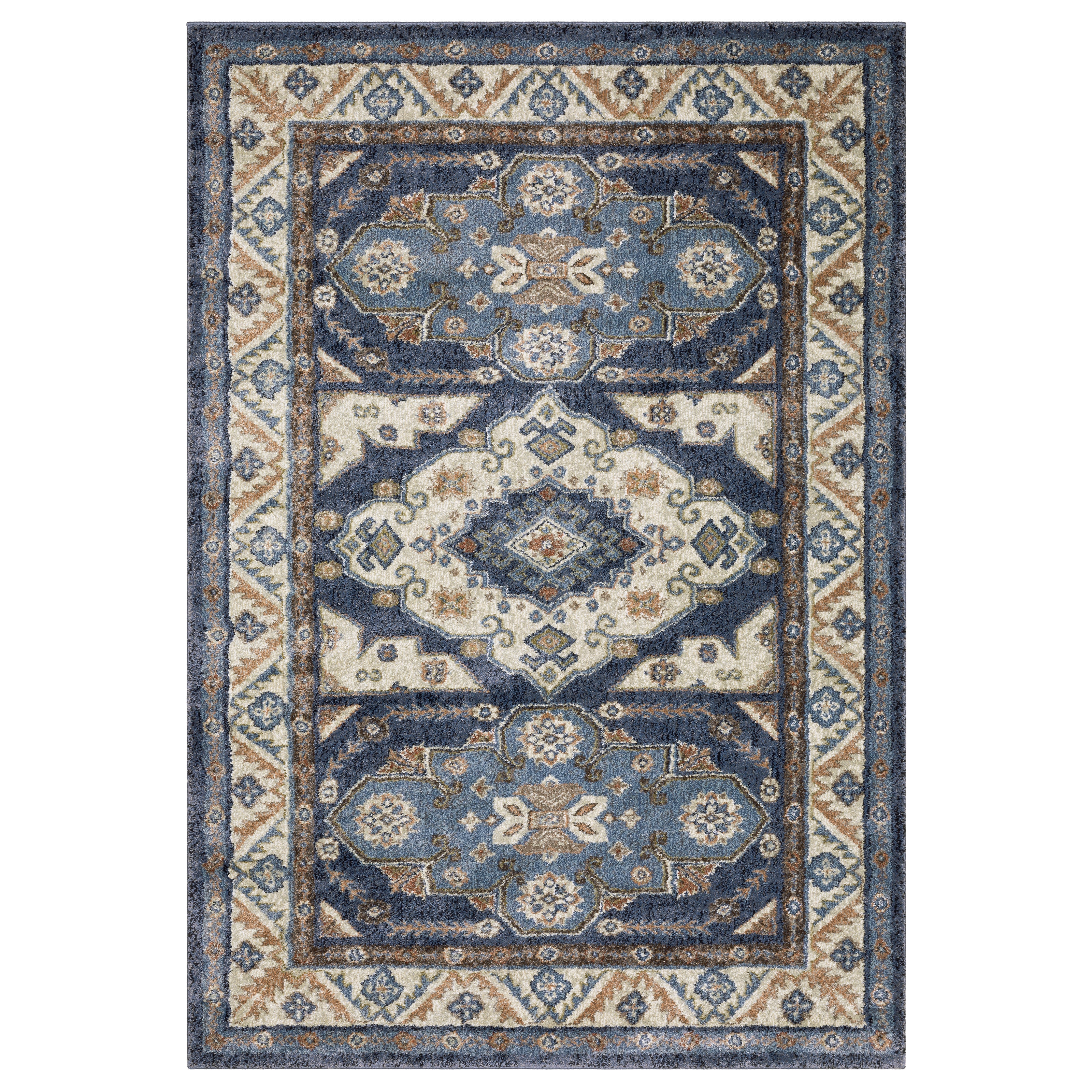 Oriental Weavers Gemma GEM02 Blue/Rust Area Rug