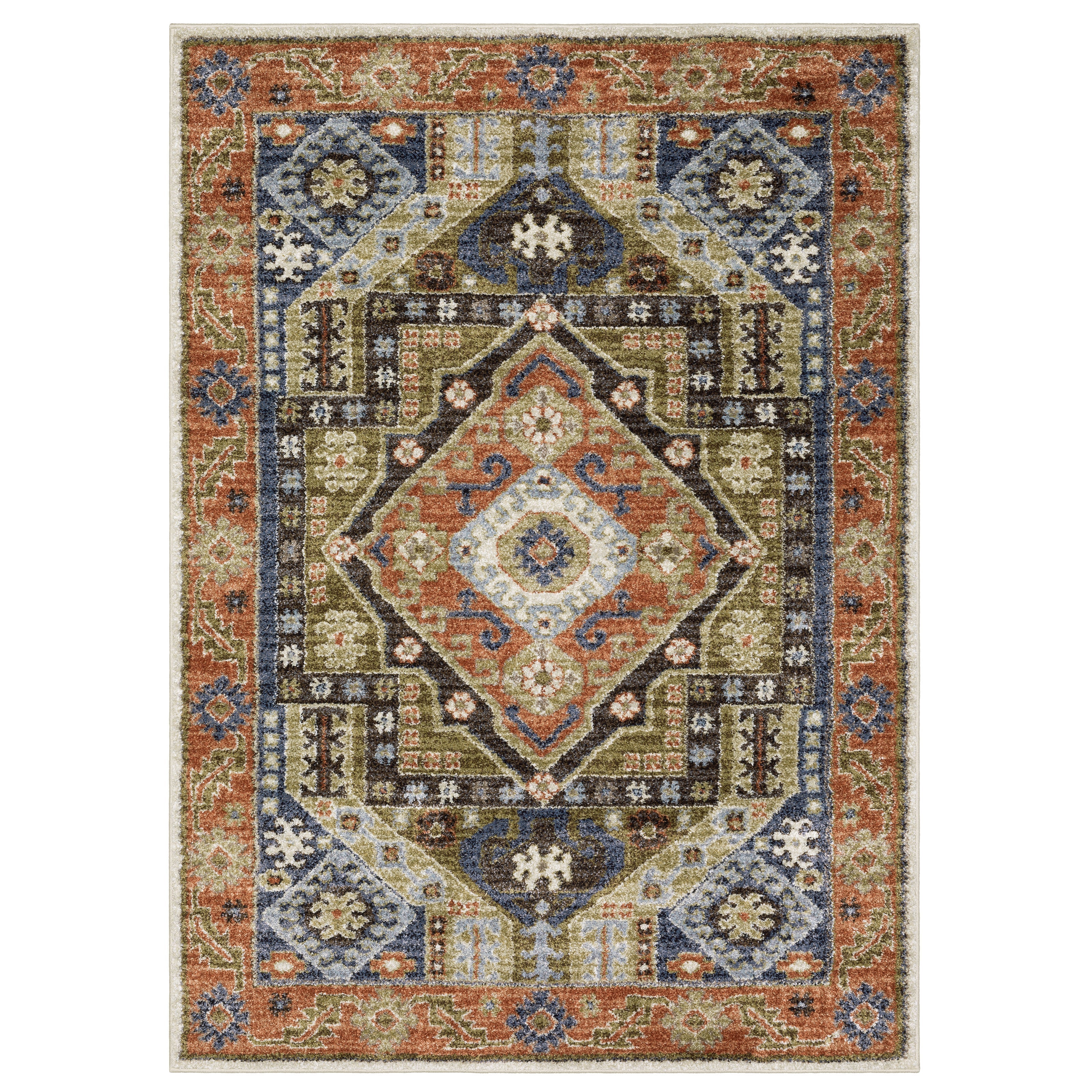 Oriental Weavers Gemma GEM03 Rust/Blue Area Rug