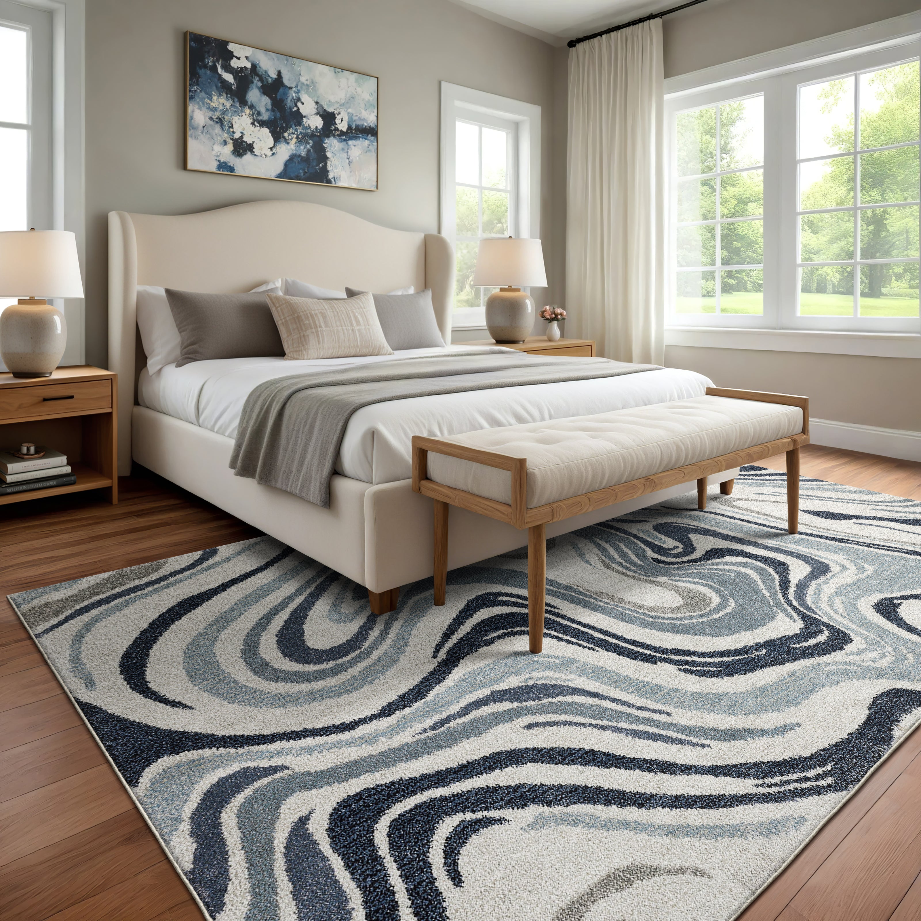 Oriental Weavers Gemma GEM09 Blue/Beige Area Rug